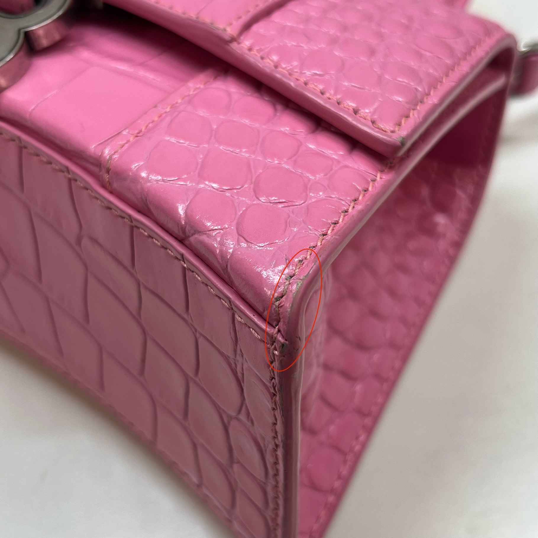 Women's Croc Hourglass Handbag Pink