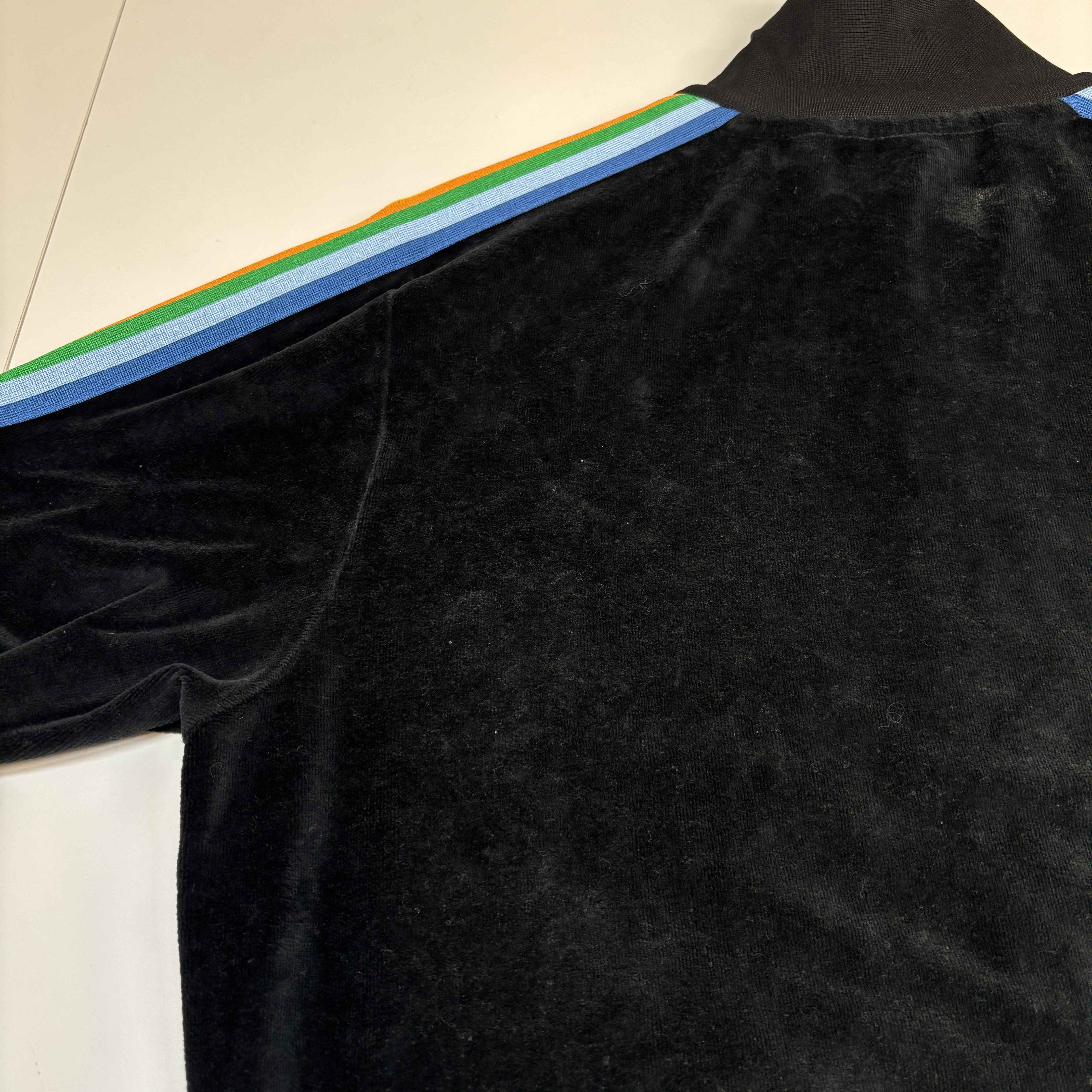 Men's Rainbow Stripe Track Jacket Black Size L