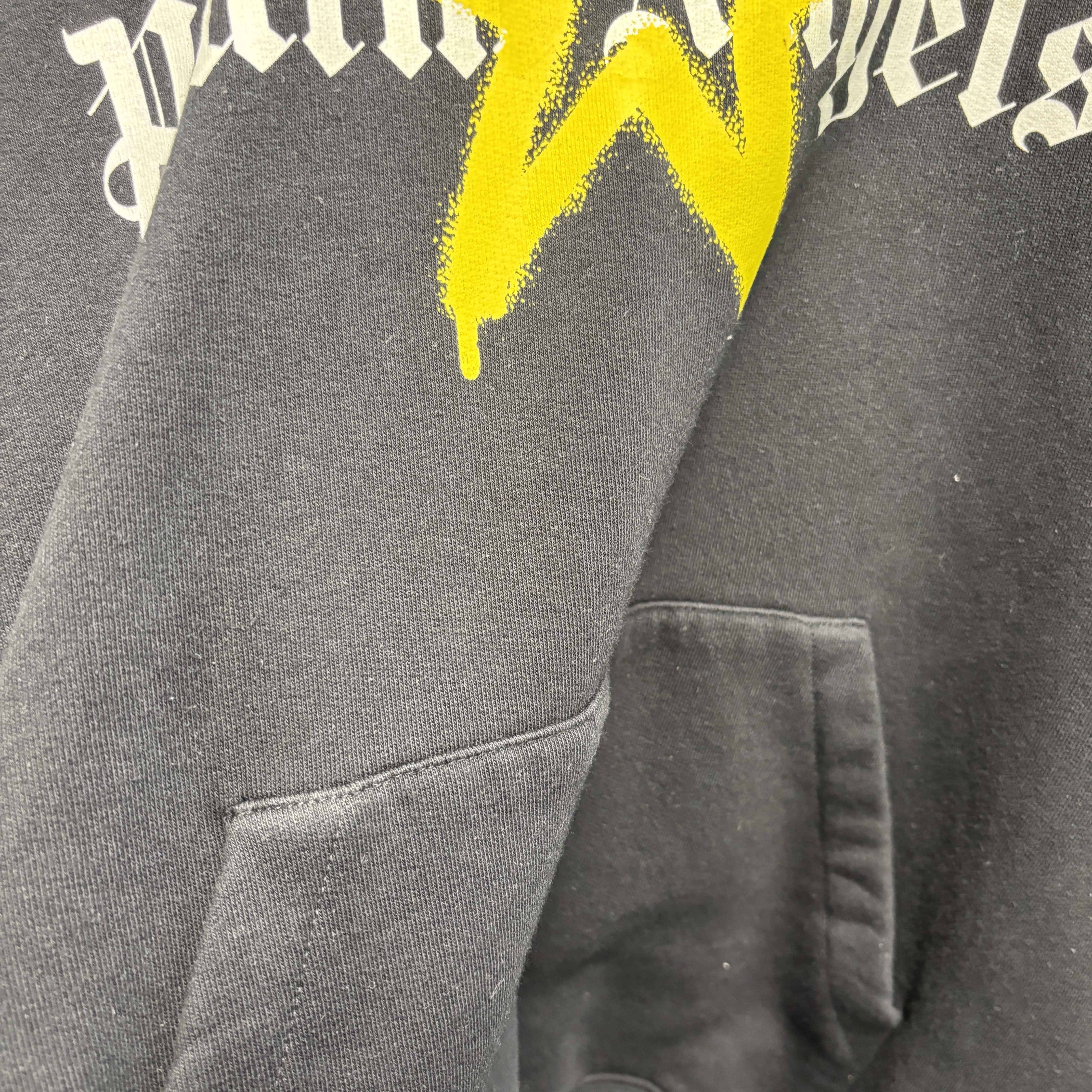 Men's Star Logo Print Hoodie Black Size M