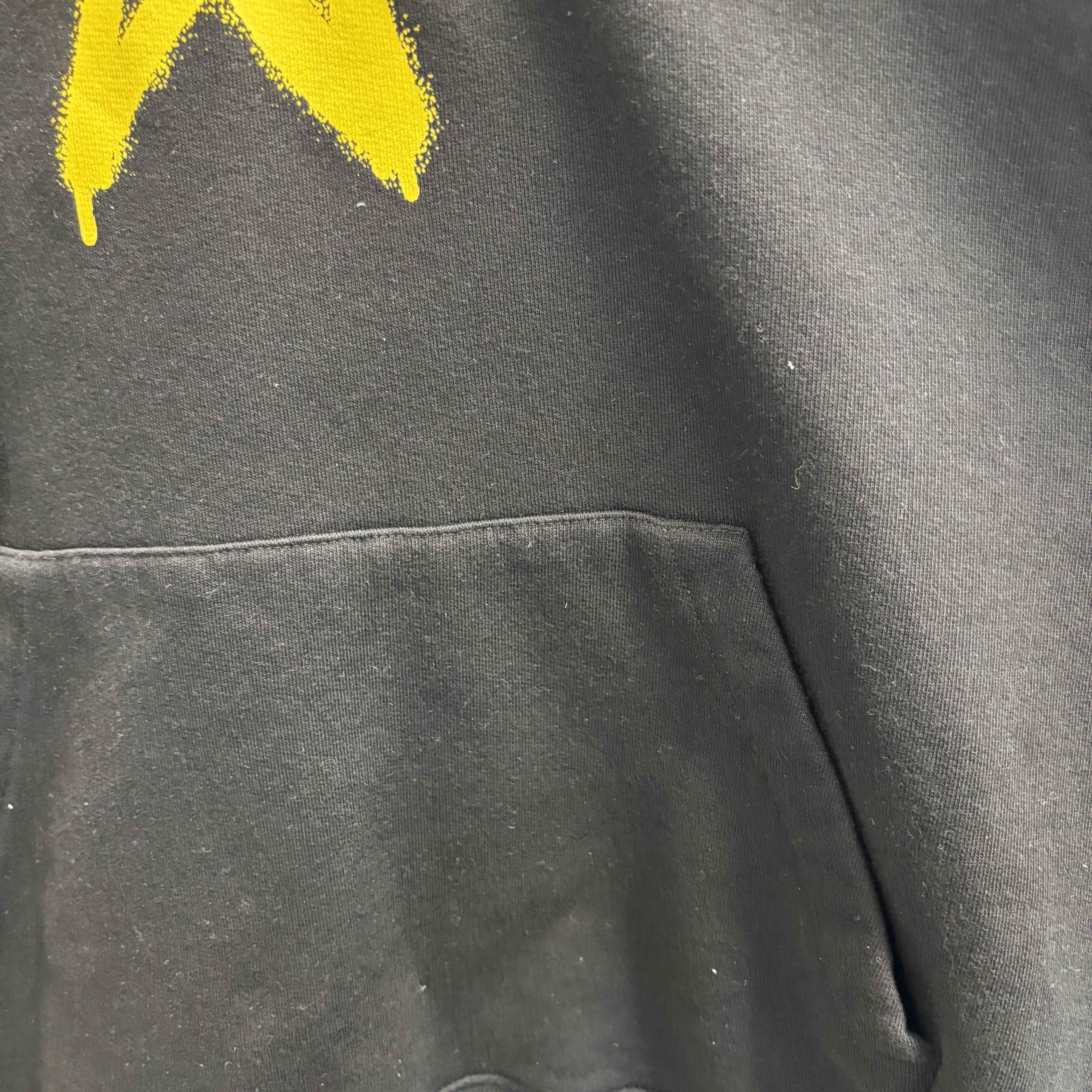 Men's Star Logo Print Hoodie Black Size M