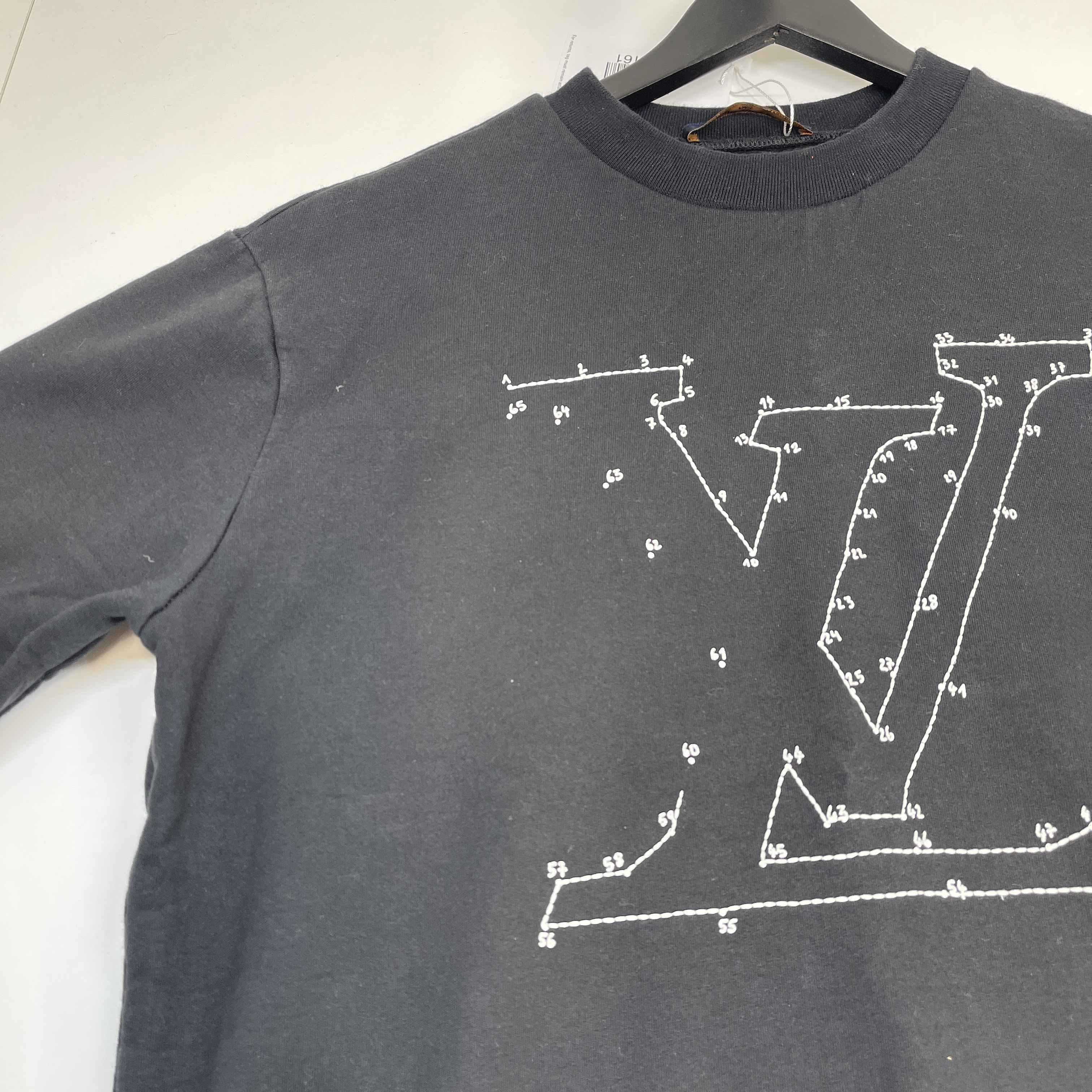 Men's Lv Stitch Logo Jumper Black Size S