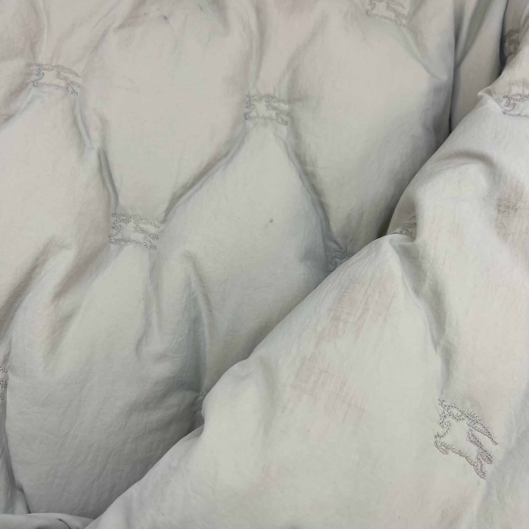 Men's Embroidered Logo Down Jacket Beige Size L