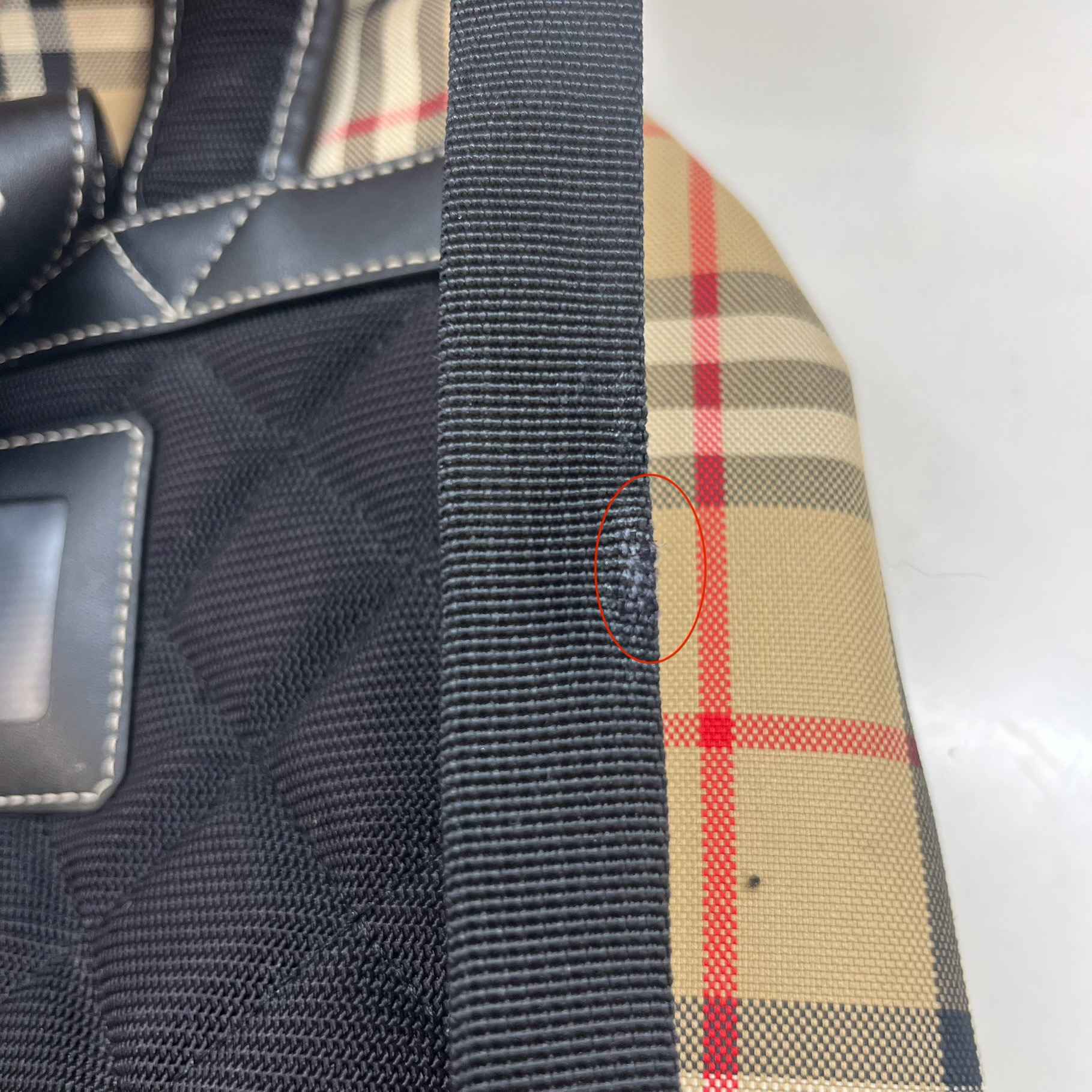 Women's Check Print Backpack Beige