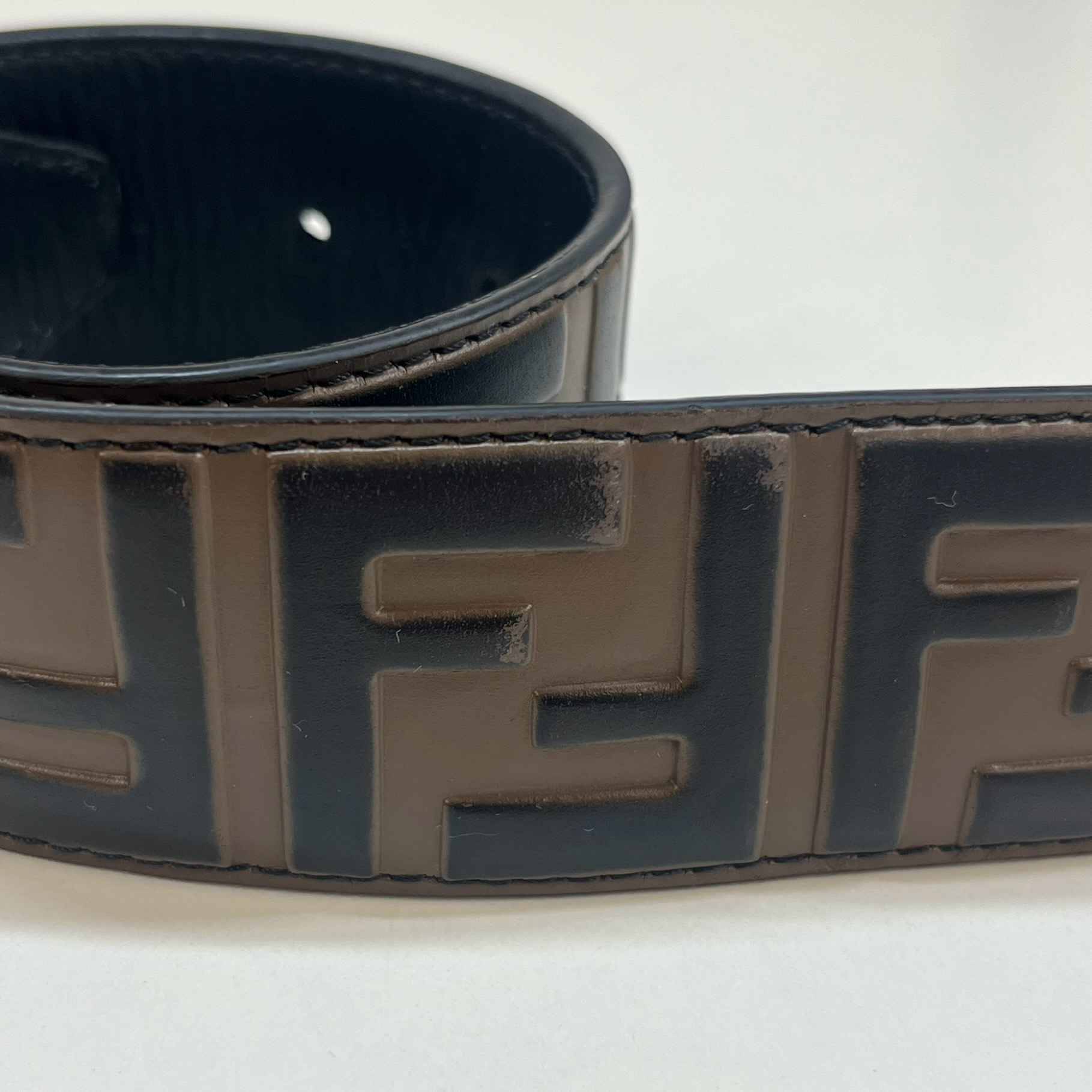 Men's Ff Logo Belt Brown Size Waist 36"