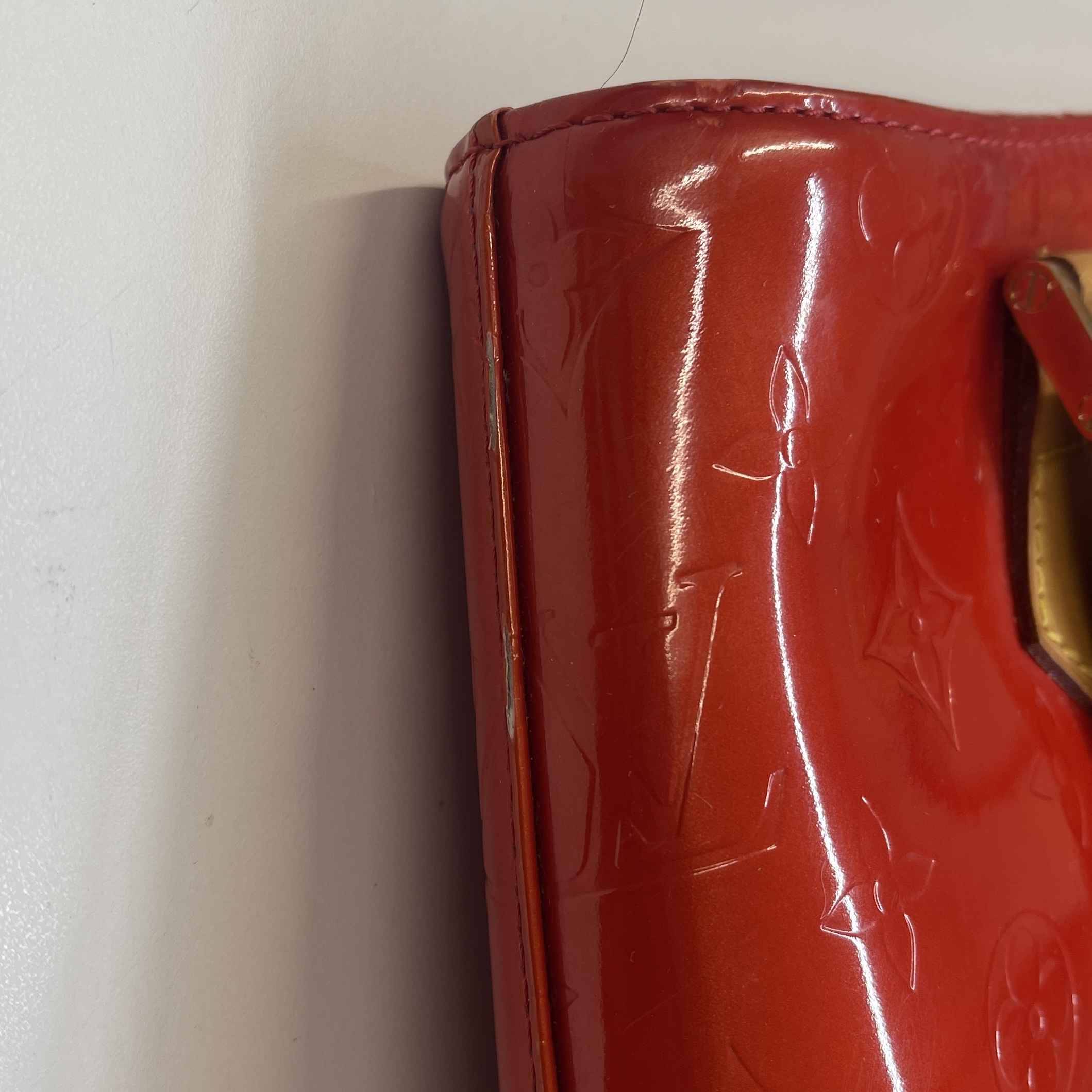 Women's Vernis Leather Houston Bag Red