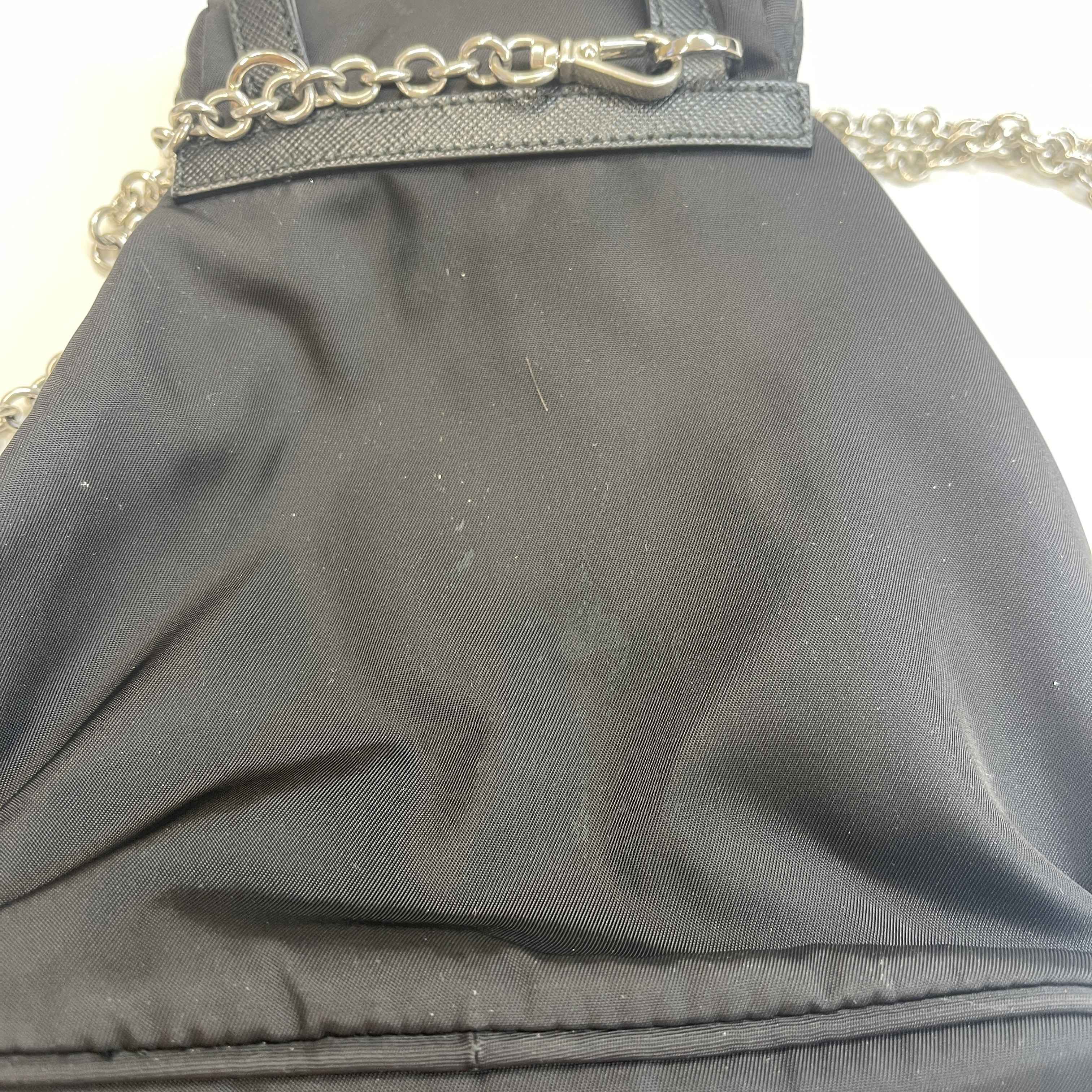 Women's Re-Nylon Plaque Logo Mini Backpack Black