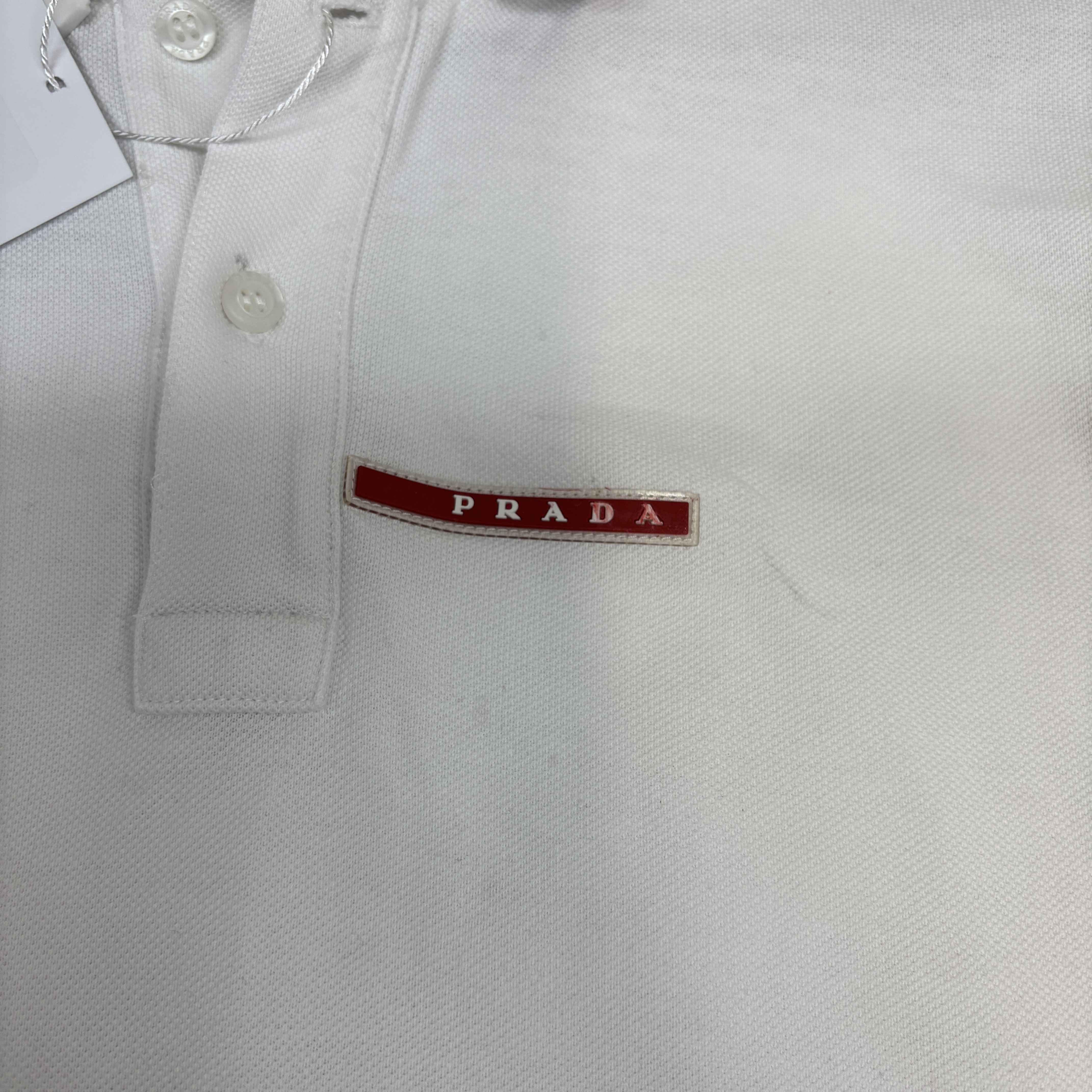 Men's Linear Rosa Logo Polo Shirt White Size M