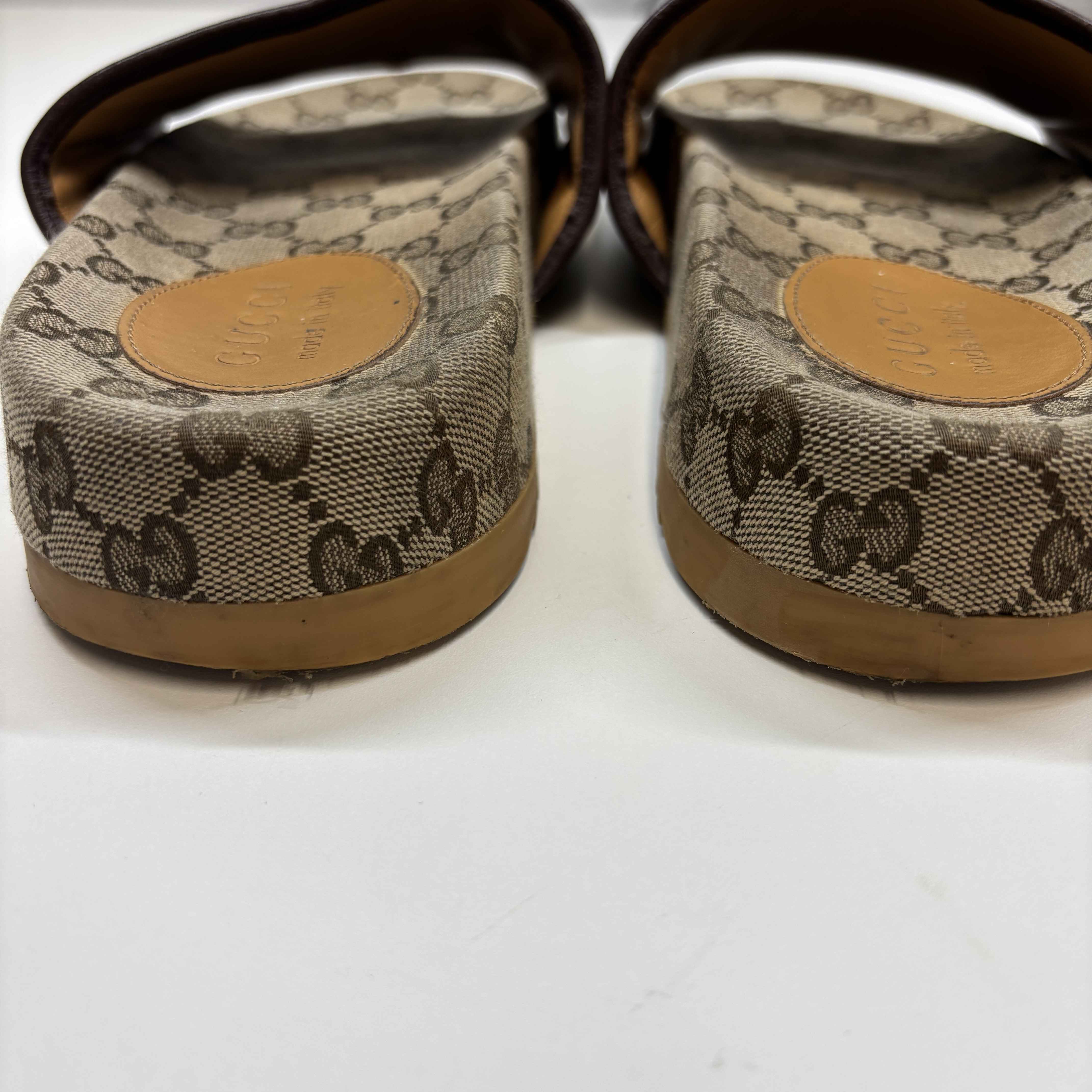 Women's Gg Supreme Monogram Slides Beige Size EU 41 / UK 8