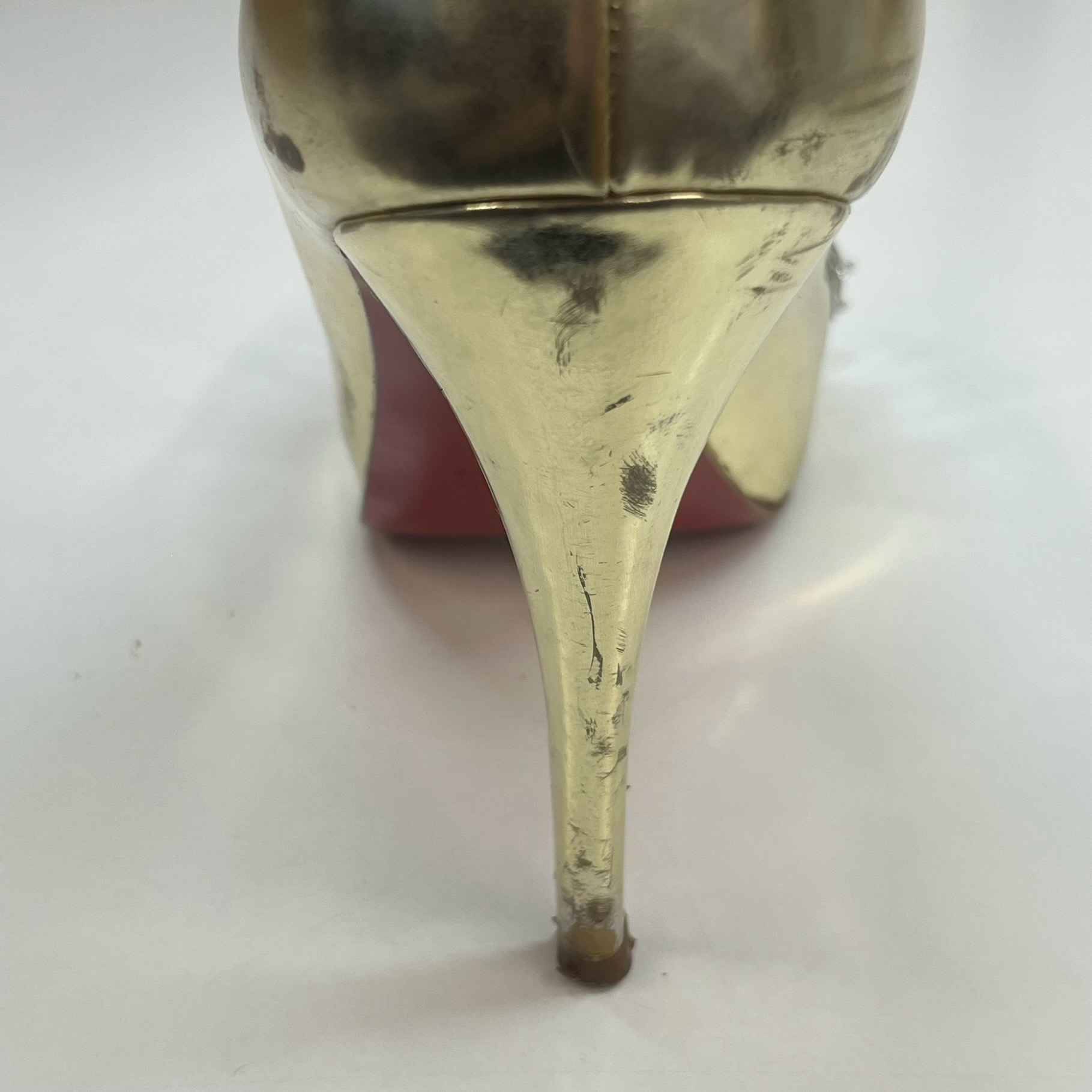 Women's Crystal Embellished Heels Gold Size EU 38 / UK 5