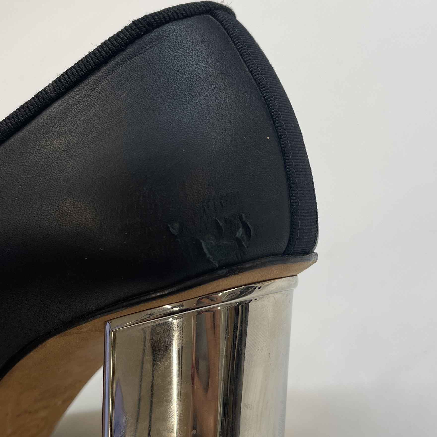 Women's Grosgrain Cap Toe Logo Mules Black Size EU 36.5 / UK 3.5