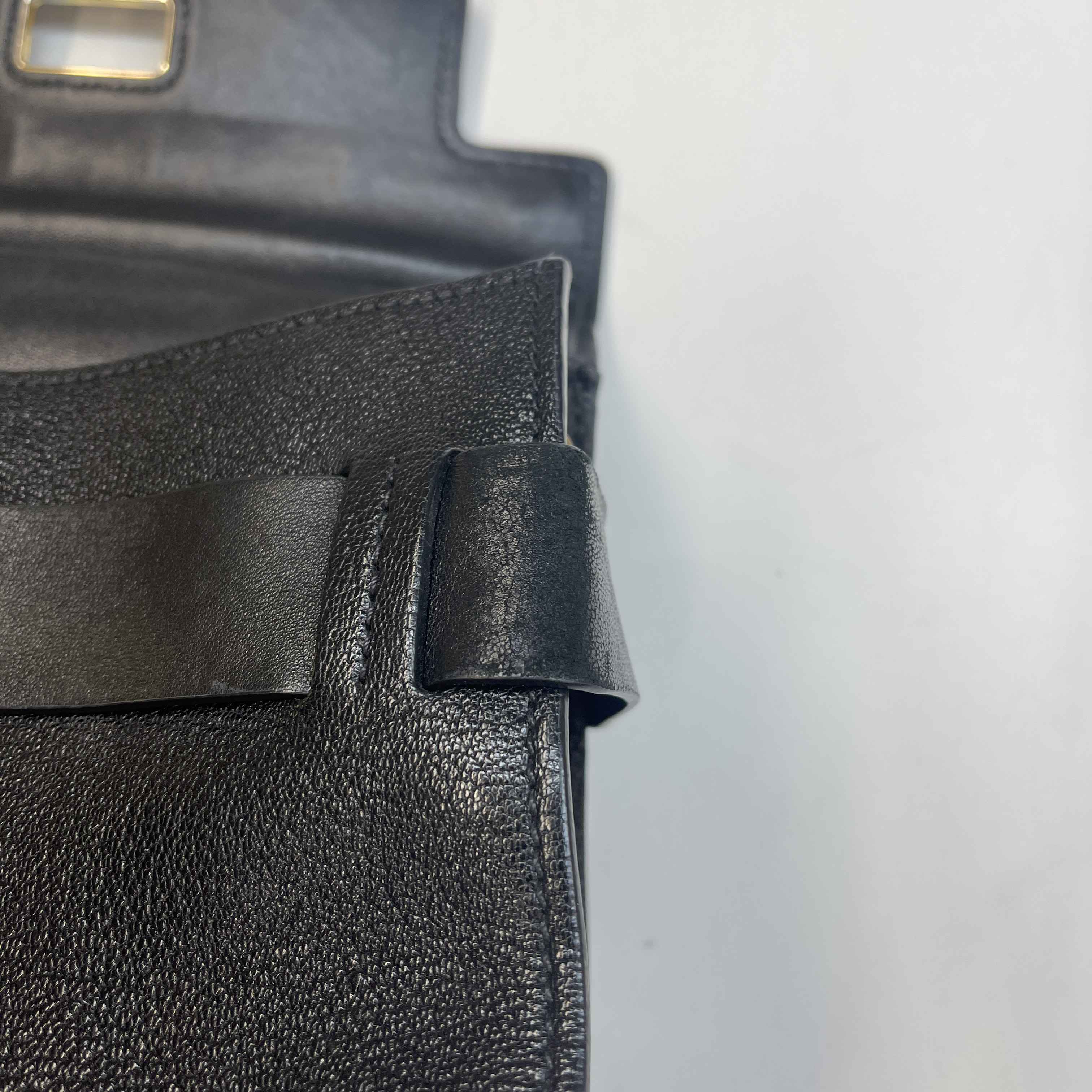 Women's Goatskin Madras Click Top Handle Nero Handbag Black