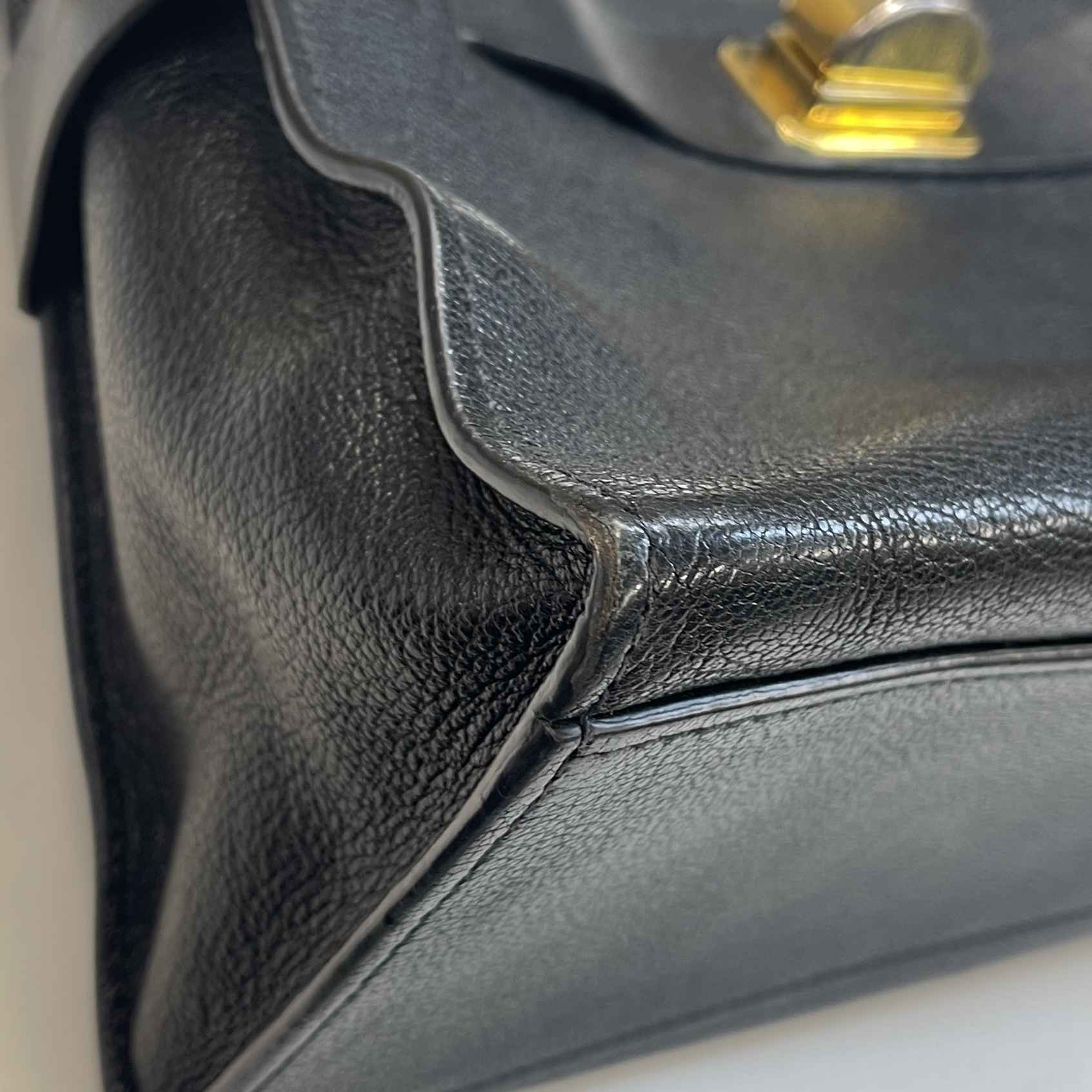 Women's Goatskin Madras Click Top Handle Nero Handbag Black