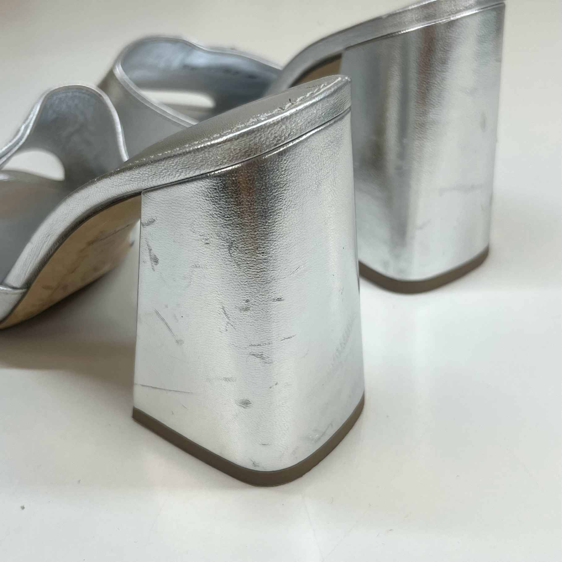 Women's Diamond Lv Logo Heels Silver Size EU 37 / UK 4