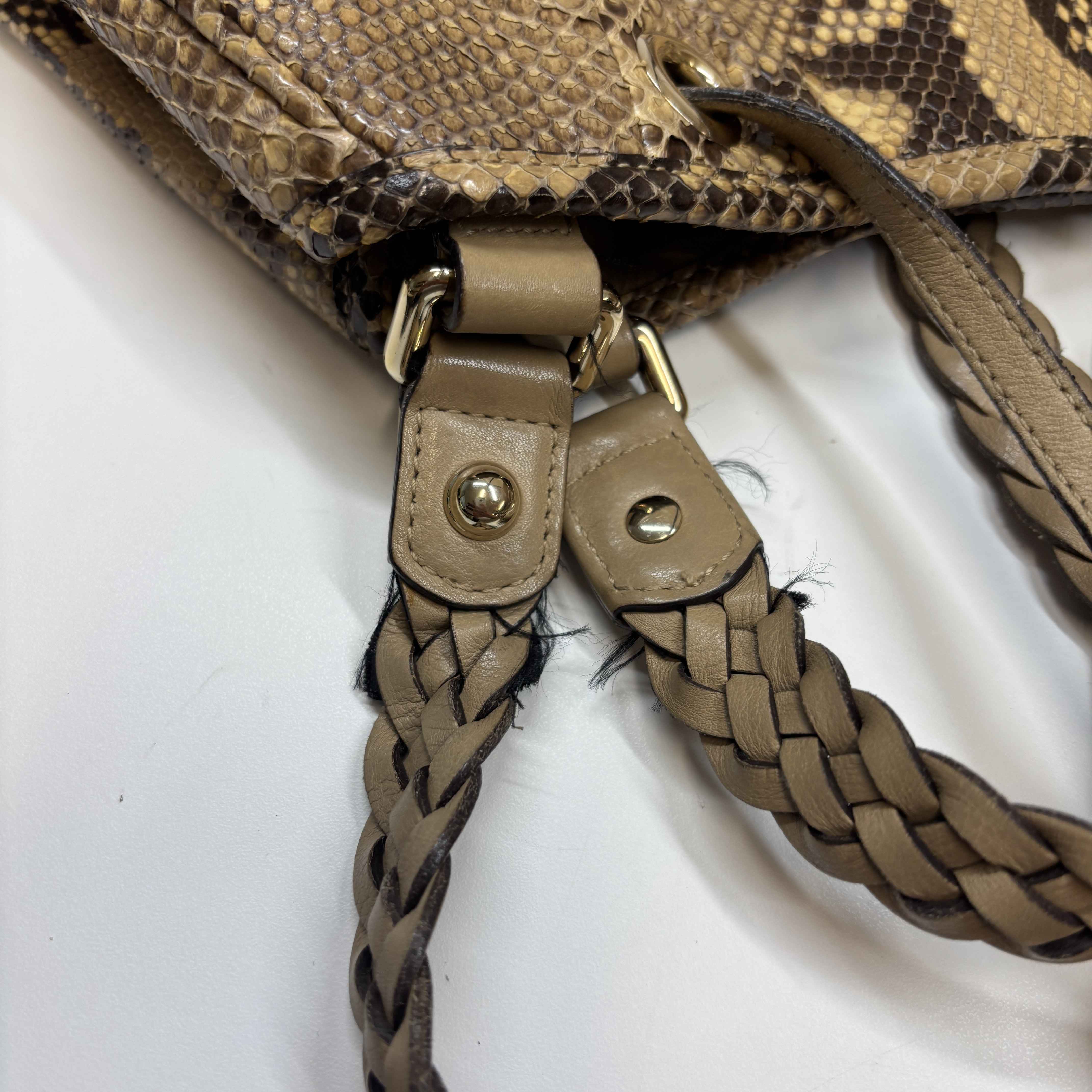 Women's Python Skin Tassle Bag Brown