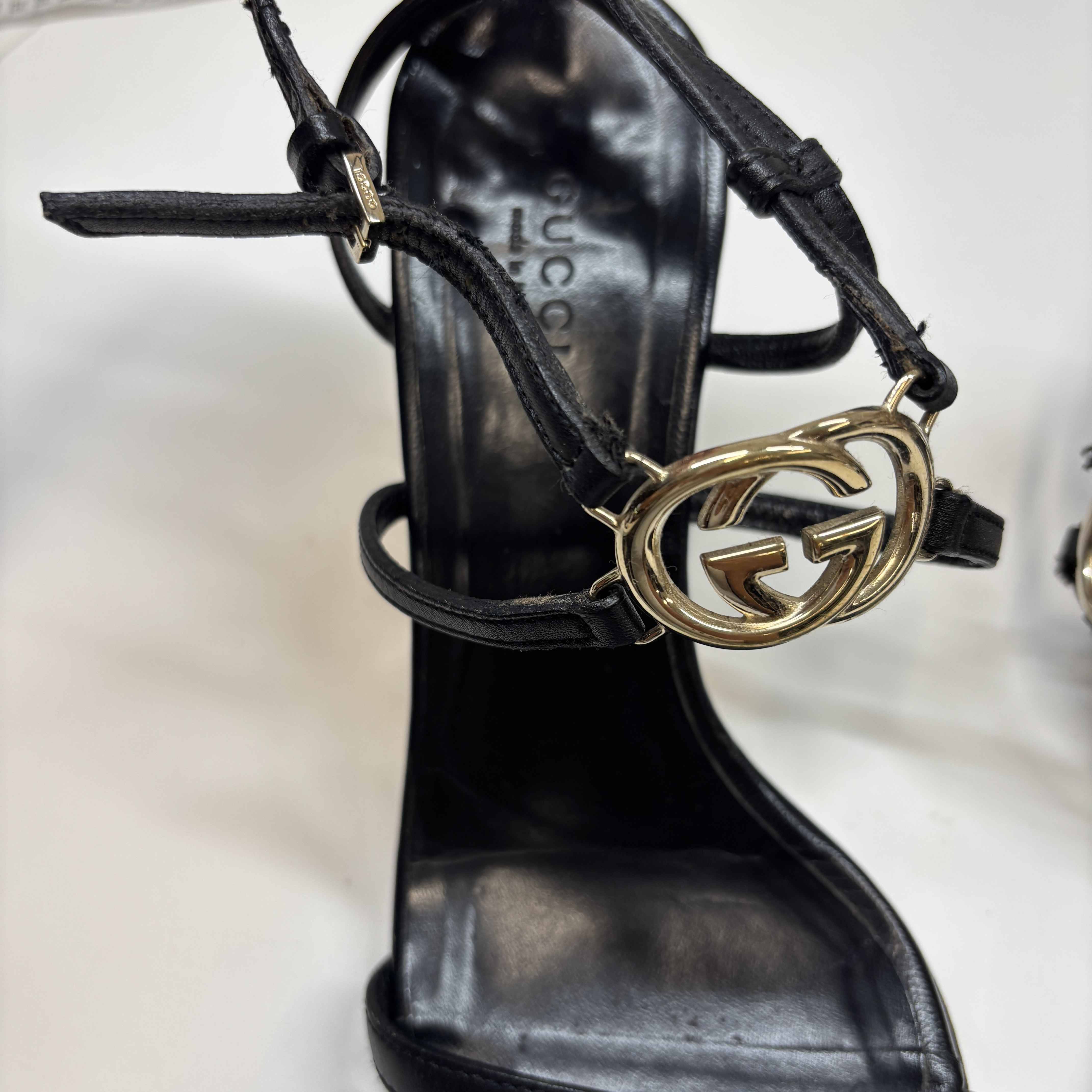 Women's Gg Ankle Strap Heels Black Size EU 36 / UK 3