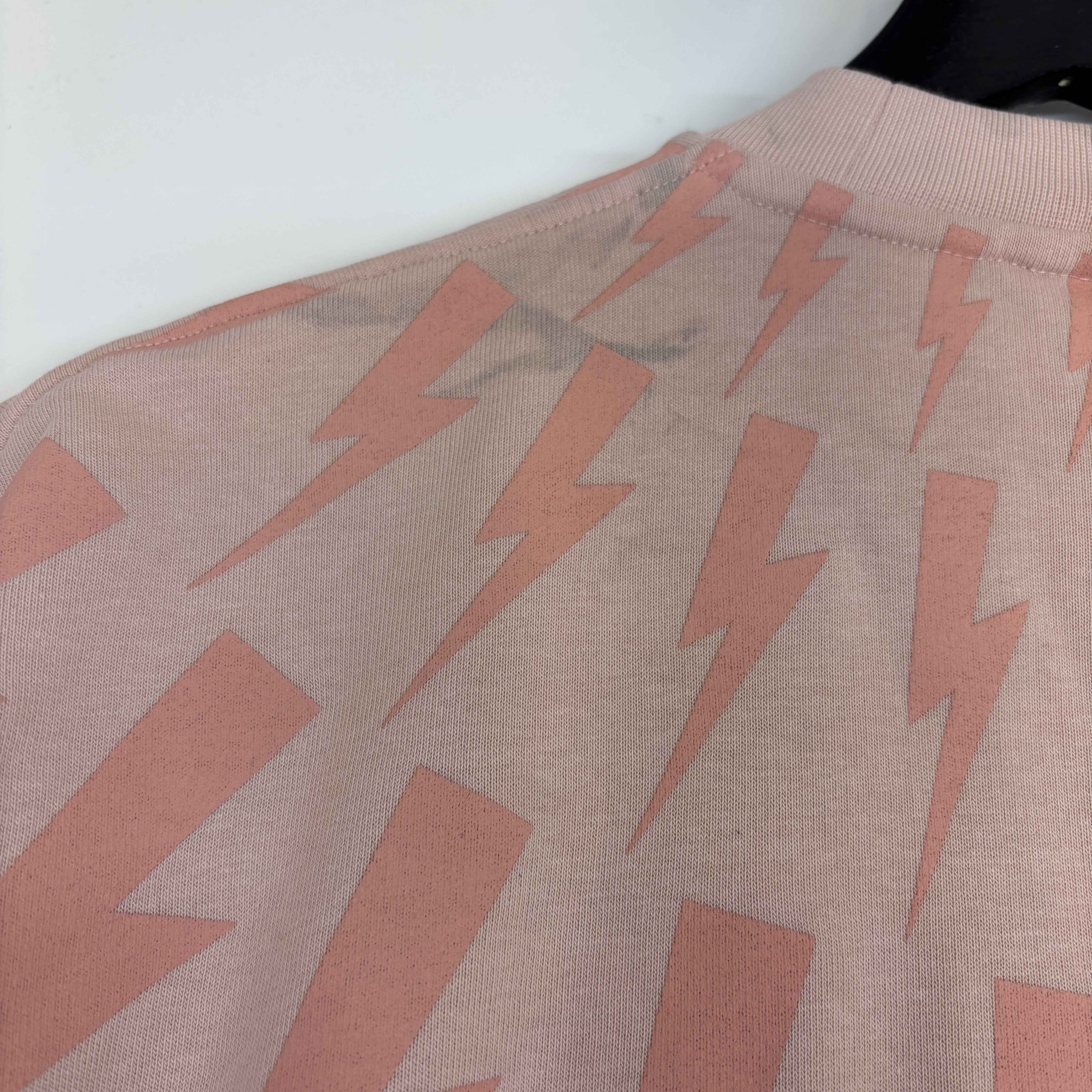 Men's Lightning Bolt Logo Sweatshirt Pink Size XS