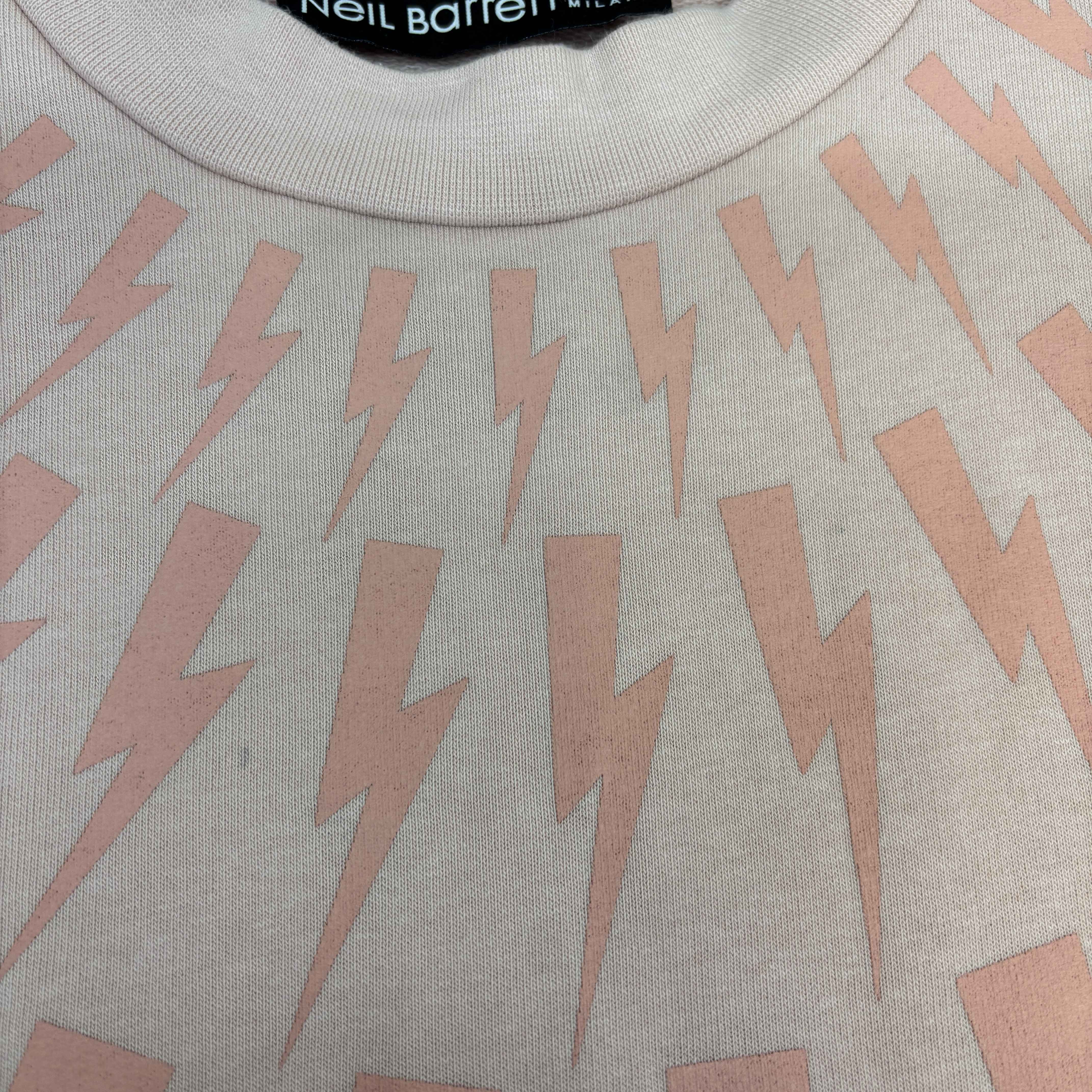 Men's Lightning Bolt Logo Sweatshirt Pink Size XS