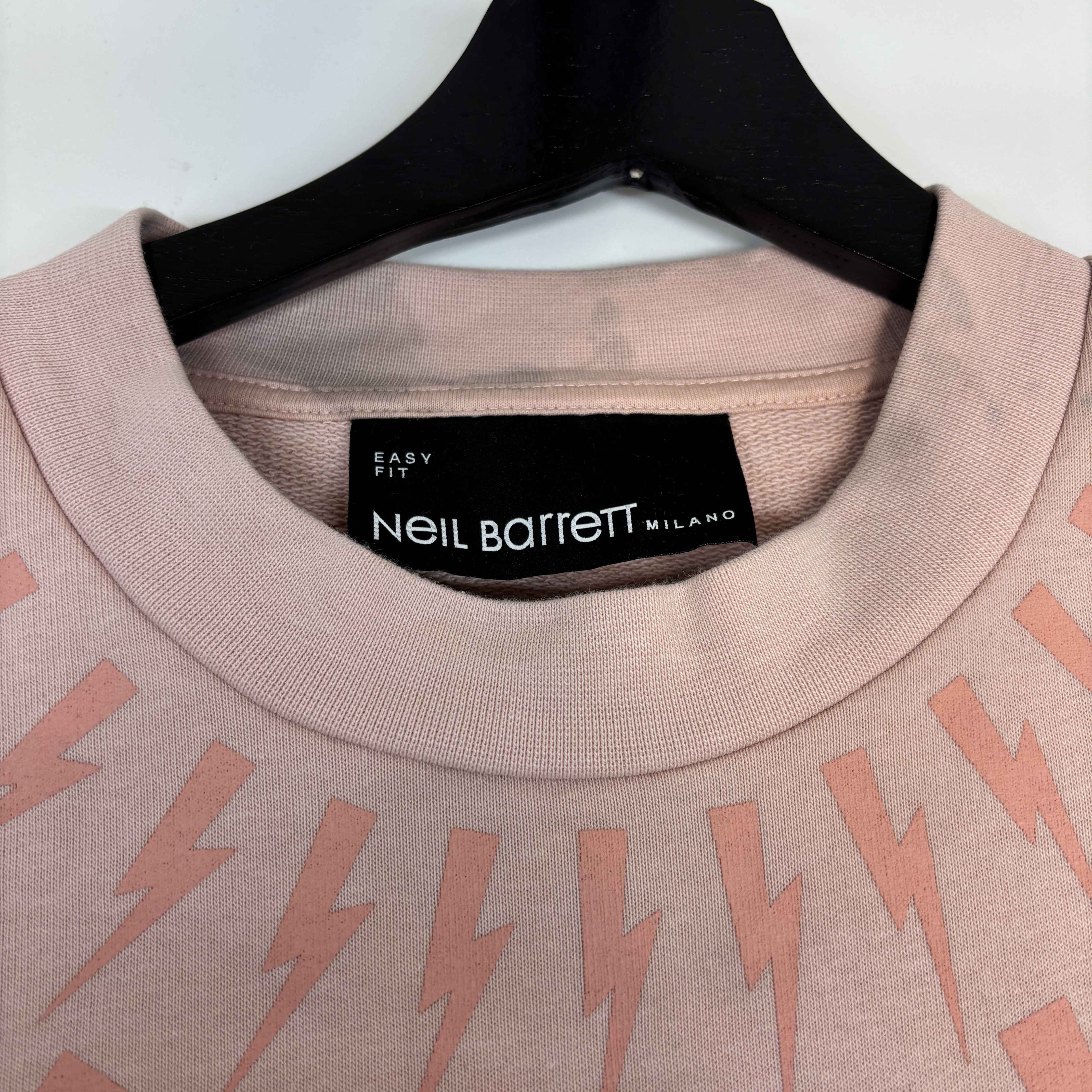 Men's Lightning Bolt Logo Sweatshirt Pink Size XS