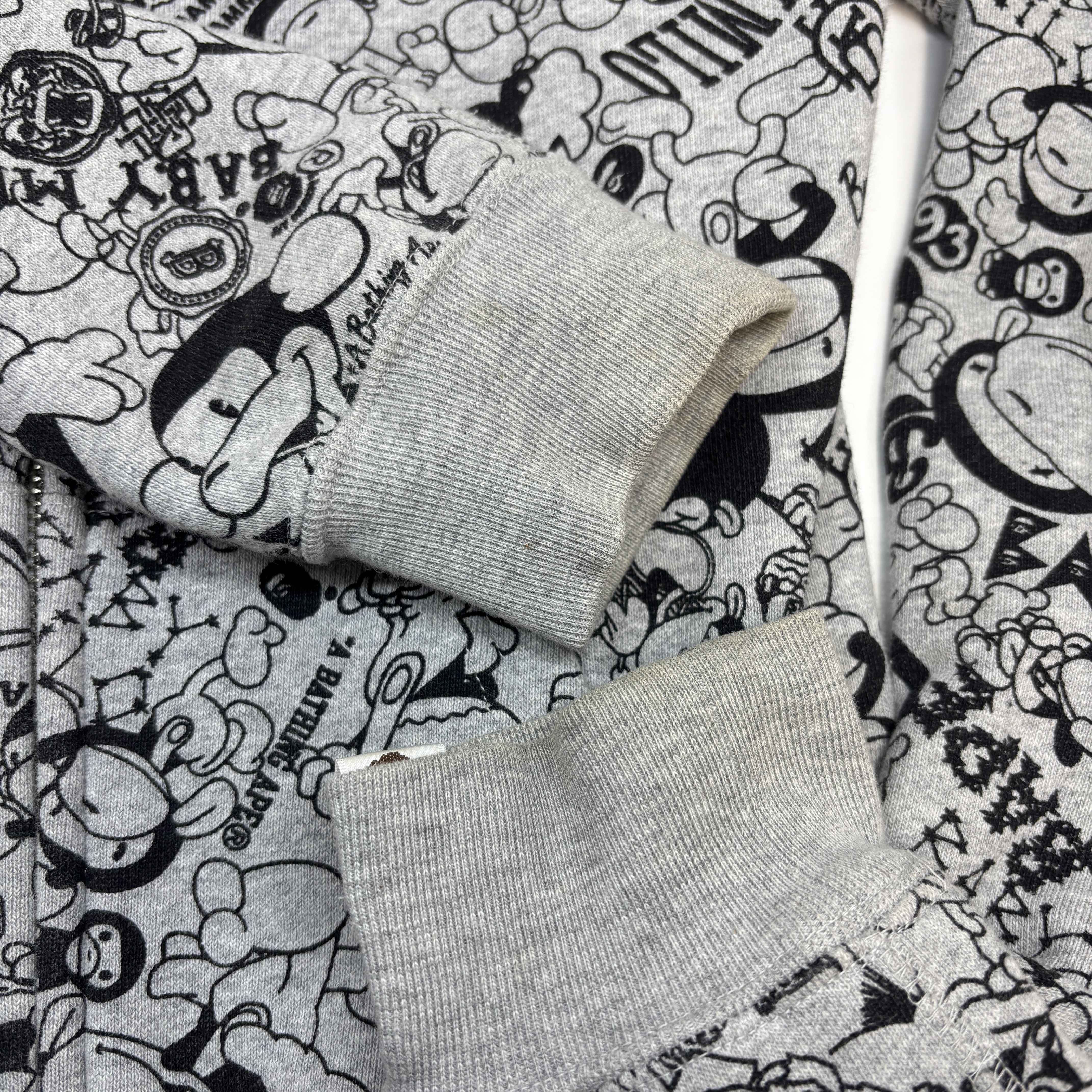 Men's Baby Milo Full Zip Hoodie Grey Size XS