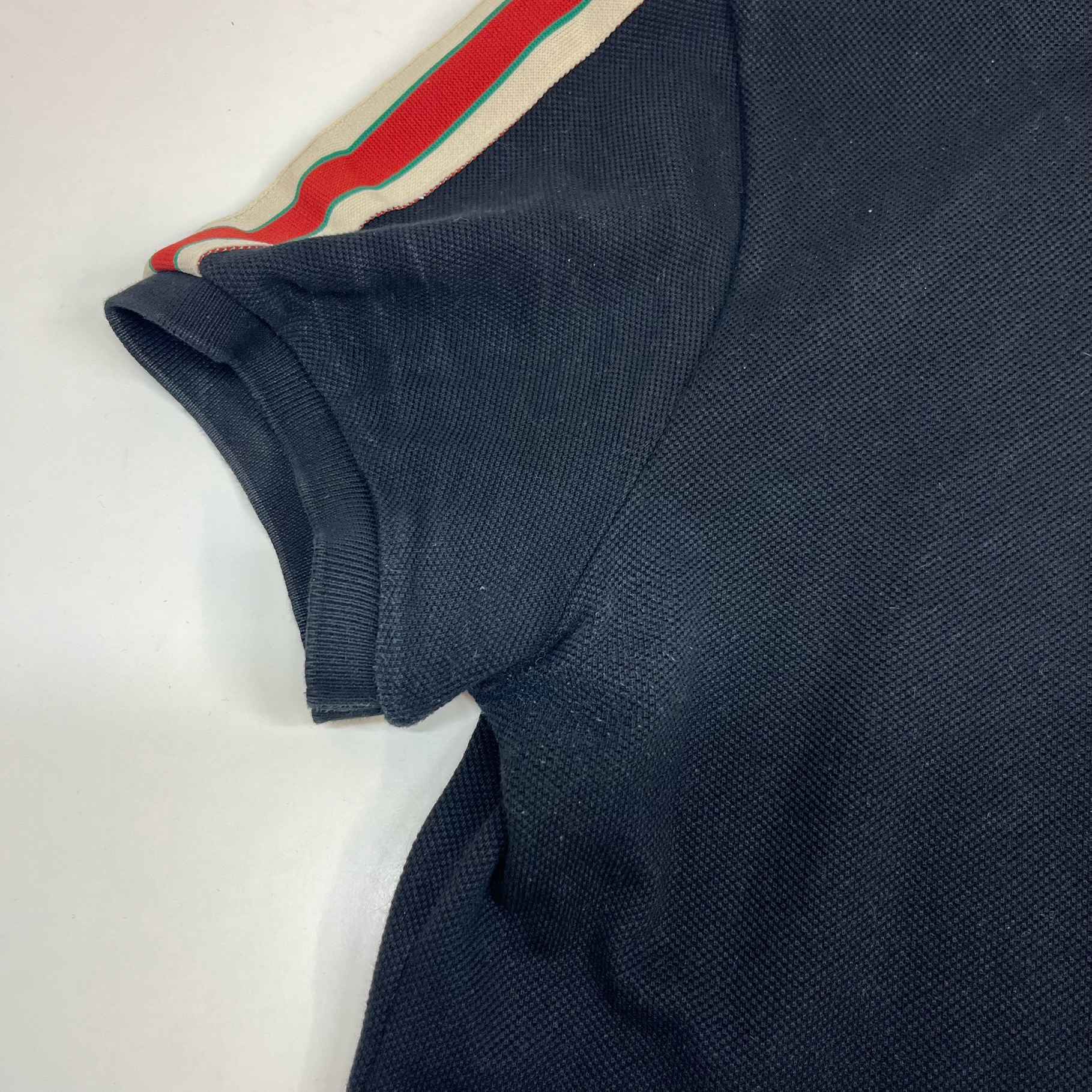 Men's Web Tape Logo Polo Shirt Black Size M