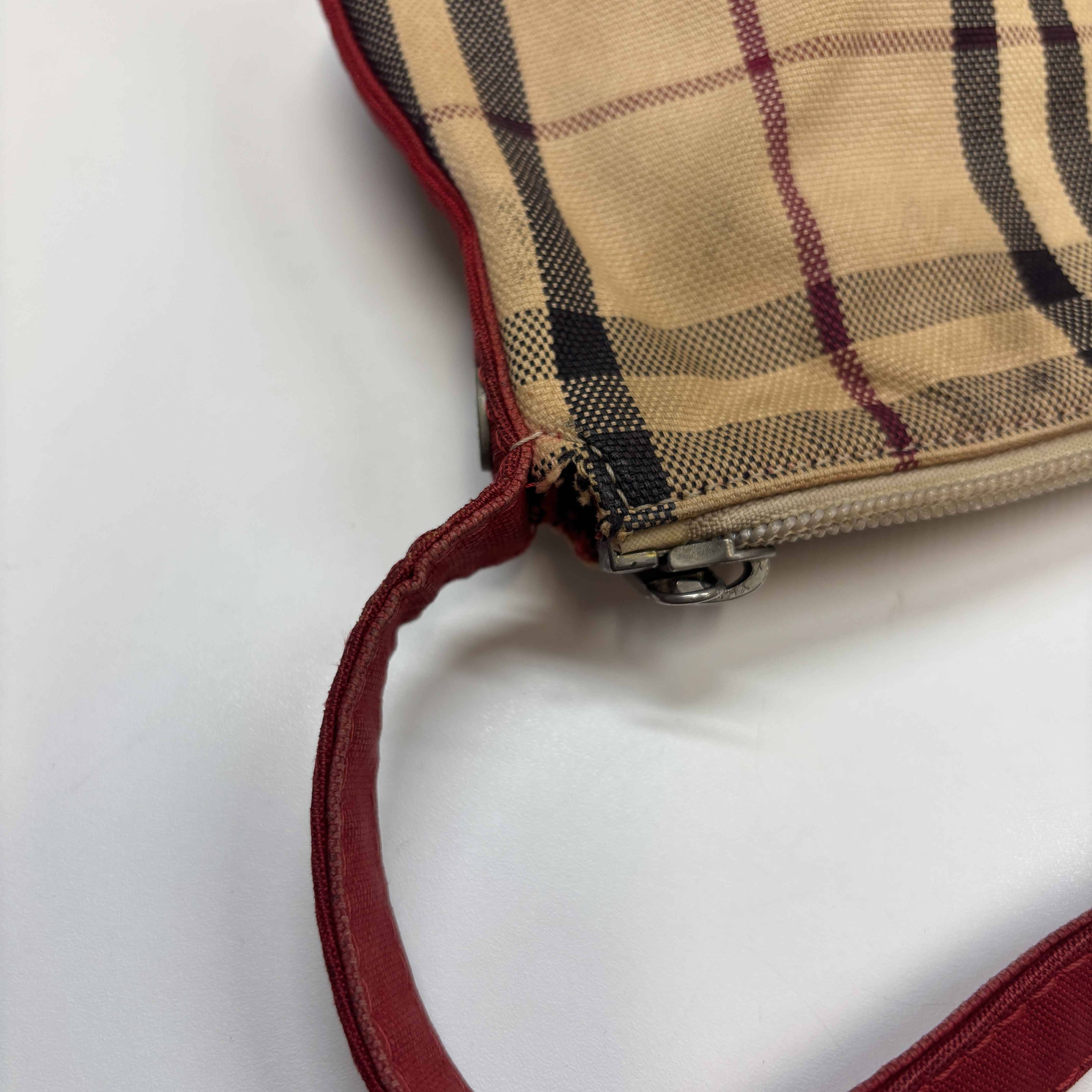 Women's Checkered Shoulder Bag Beige