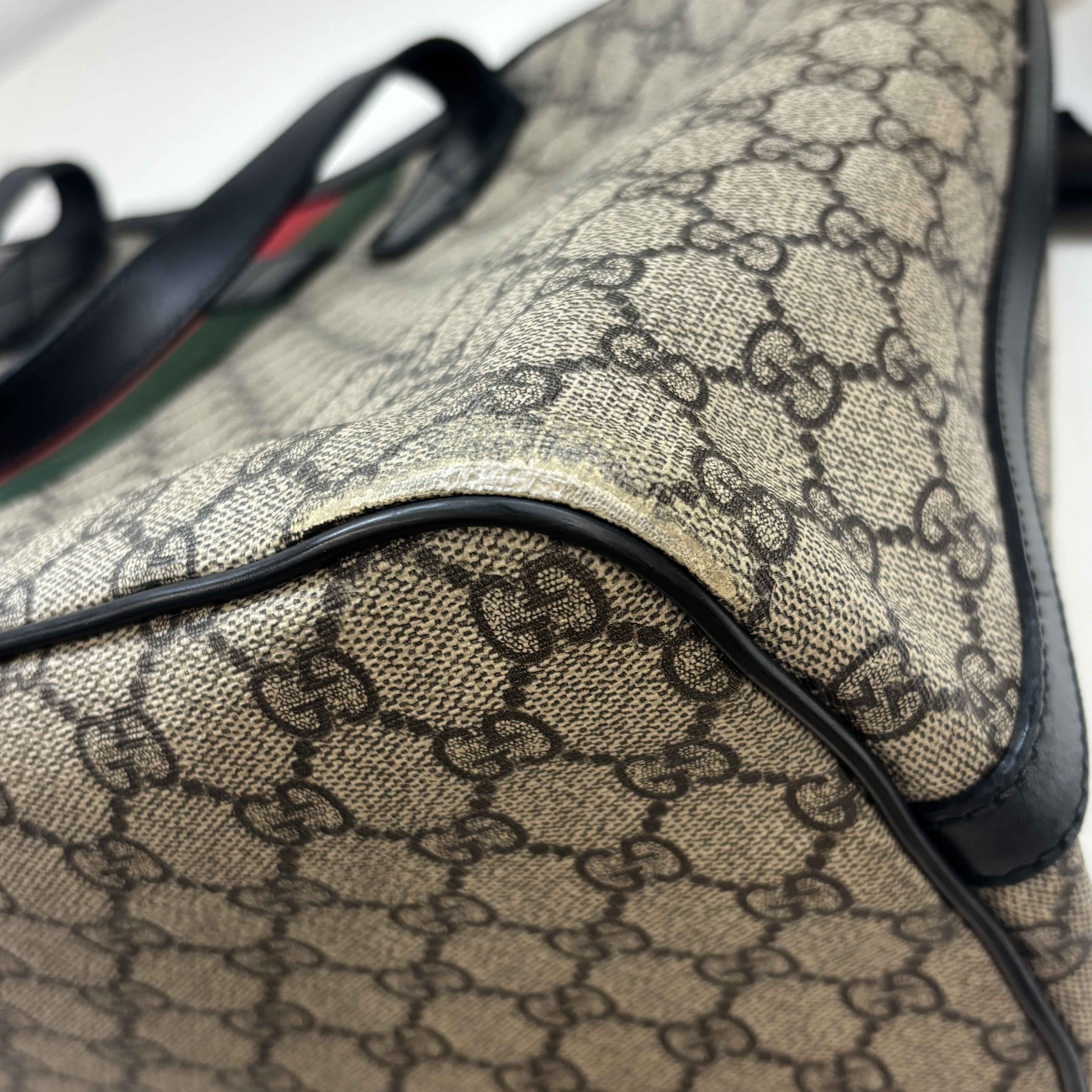 Women's Gg Supreme Web Boston Carryall Bag Beige