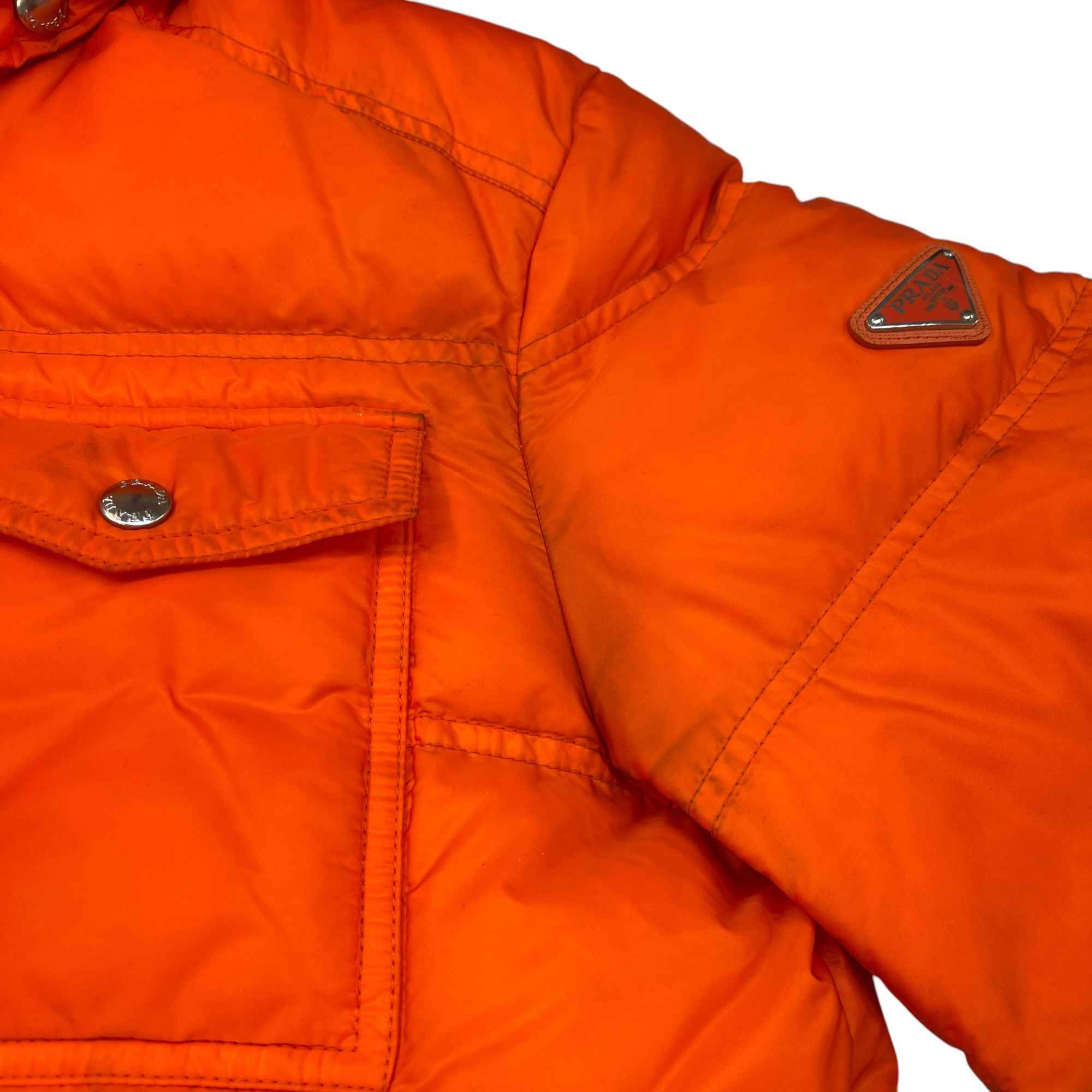 Men's Plaque Logo Down Jacket Orange Size IT 46 / S