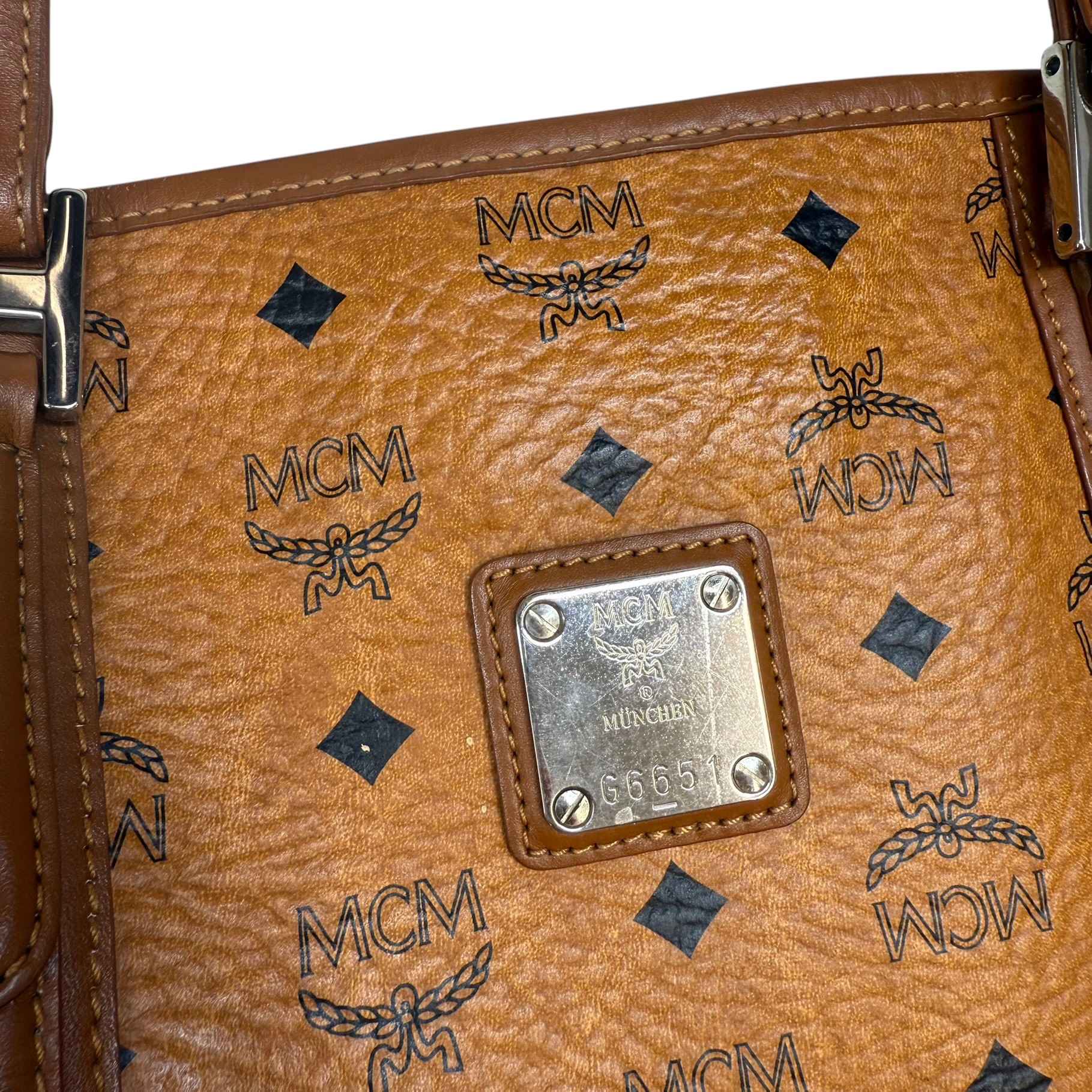 Men's Logo Print Handbag Brown