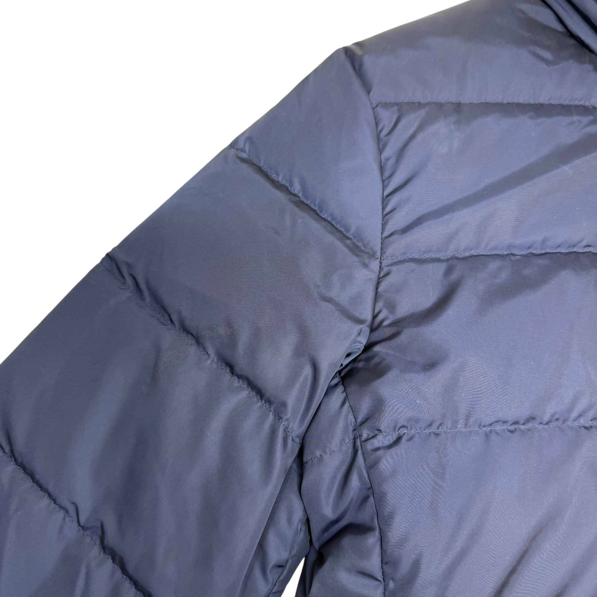 Women's Plaque Logo Down Jacket Blue Size IT 42 / UK 10