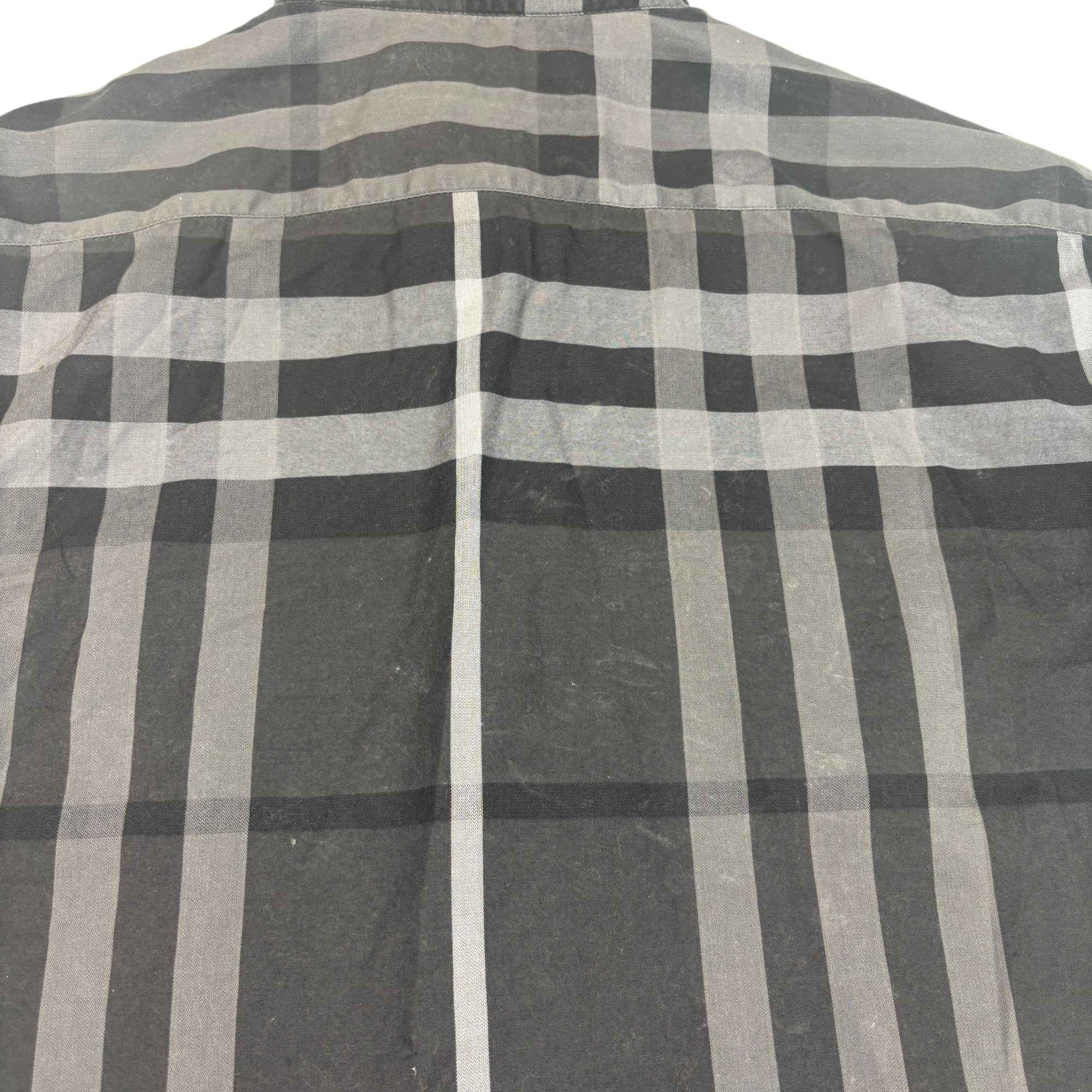 Men's Checkered Long Sleeve Shirt Navy Size S