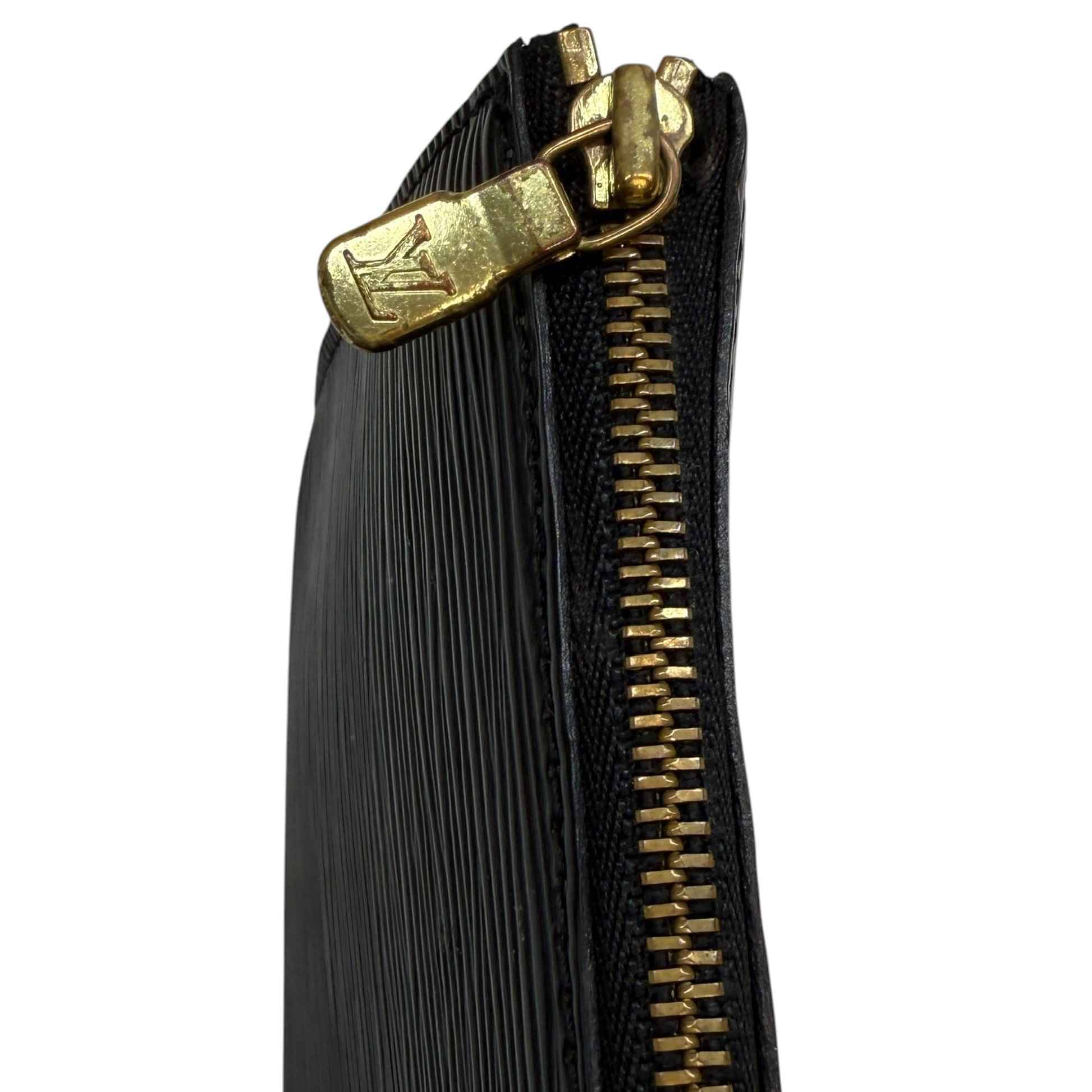 Women's Epi Pochette Accessories Handbag Black