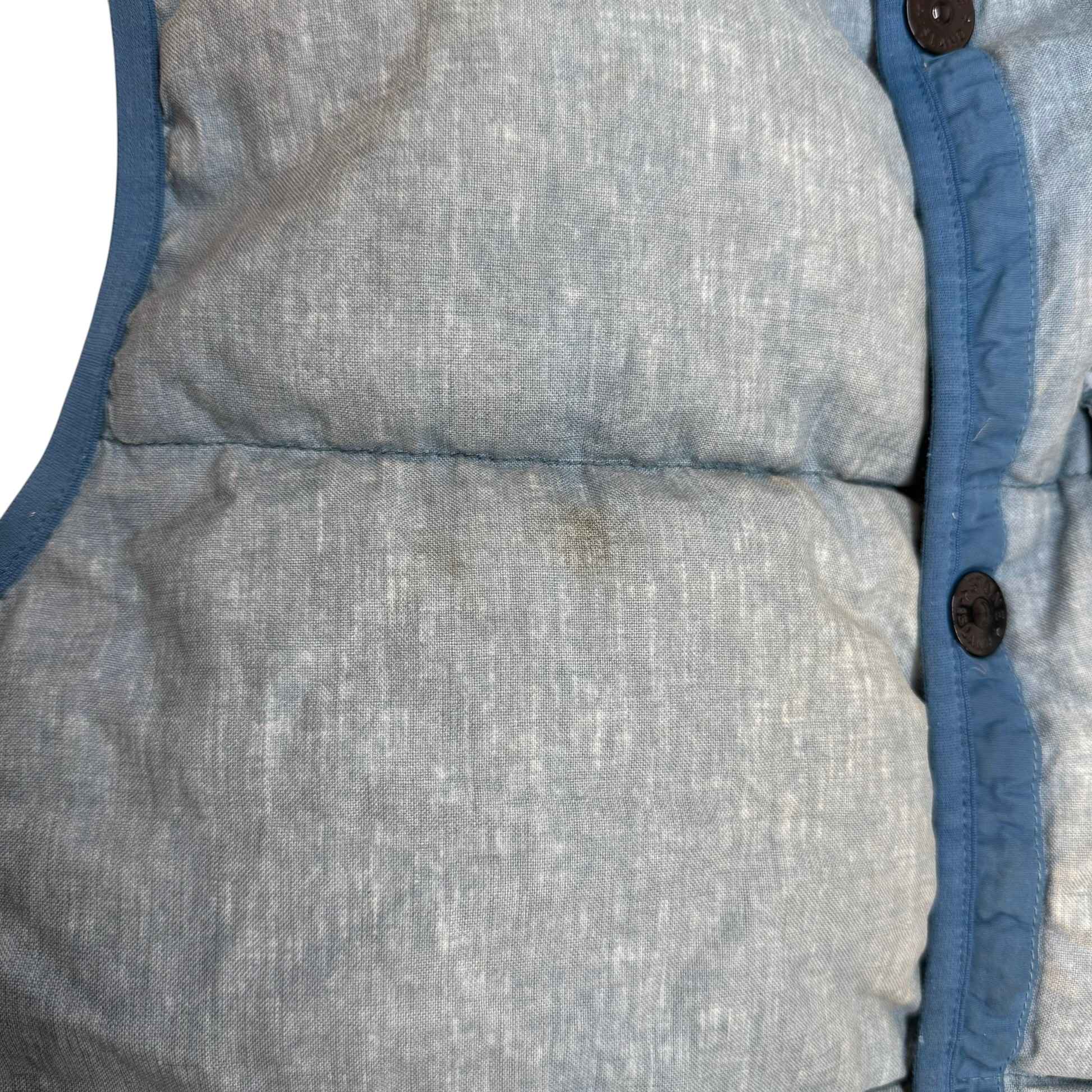 Men's Lino Resinato Down-Tc Gilet Blue Size M