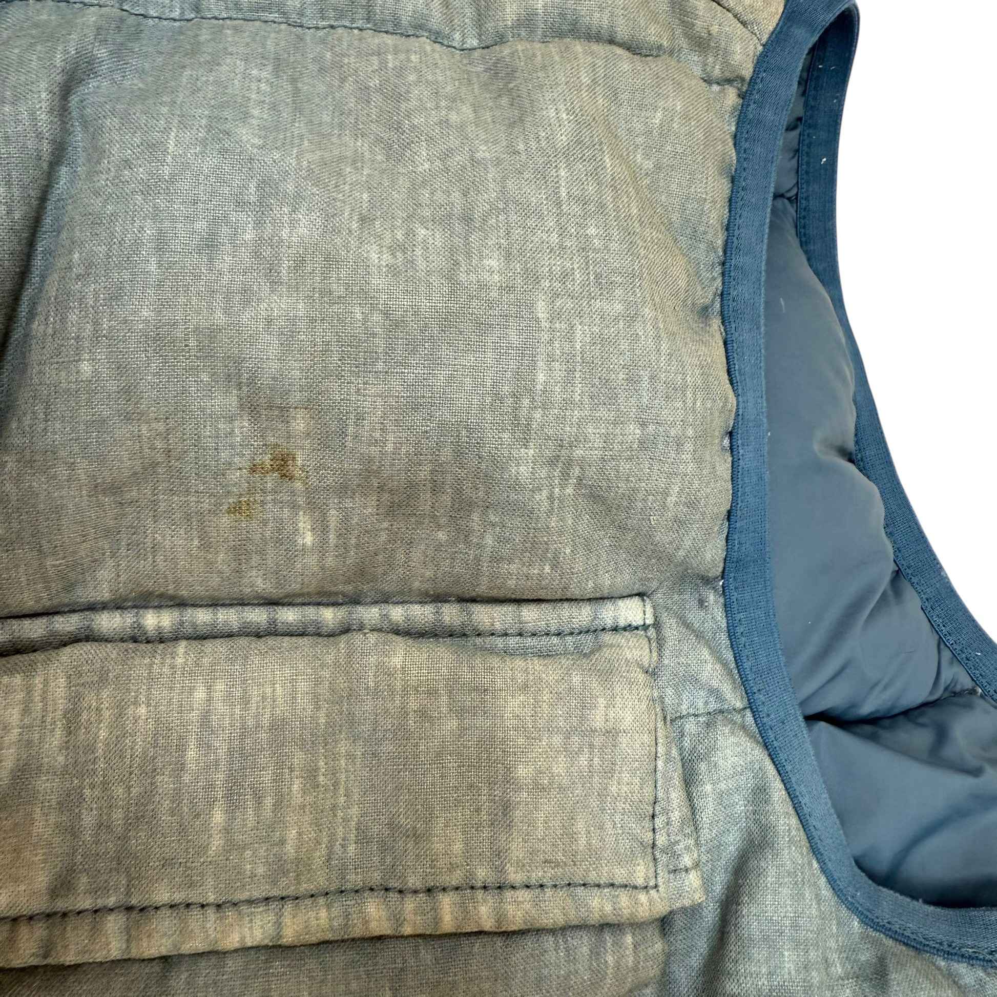 Men's Lino Resinato Down-Tc Gilet Blue Size M