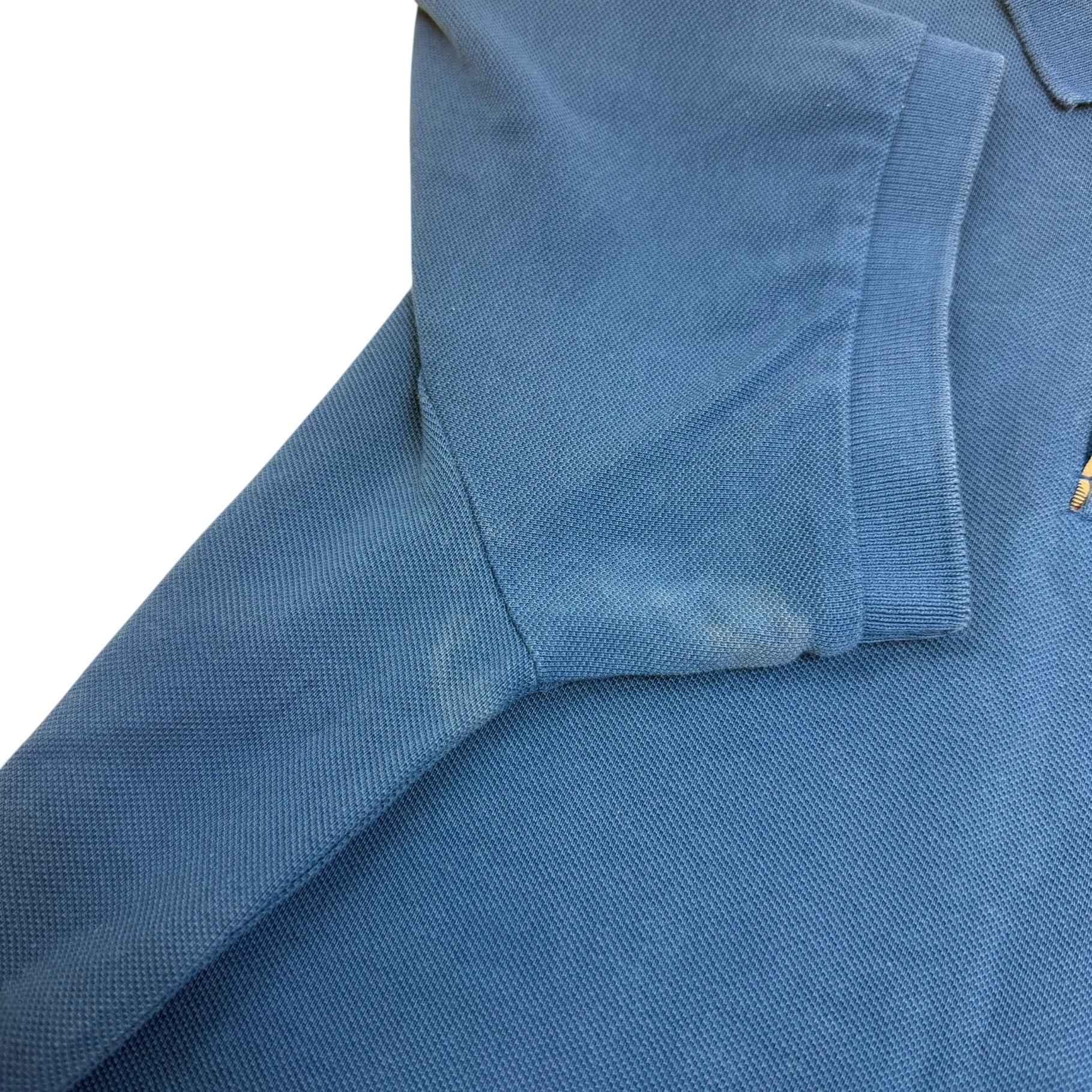 Men's Pique Polo Shirt Blue Size L