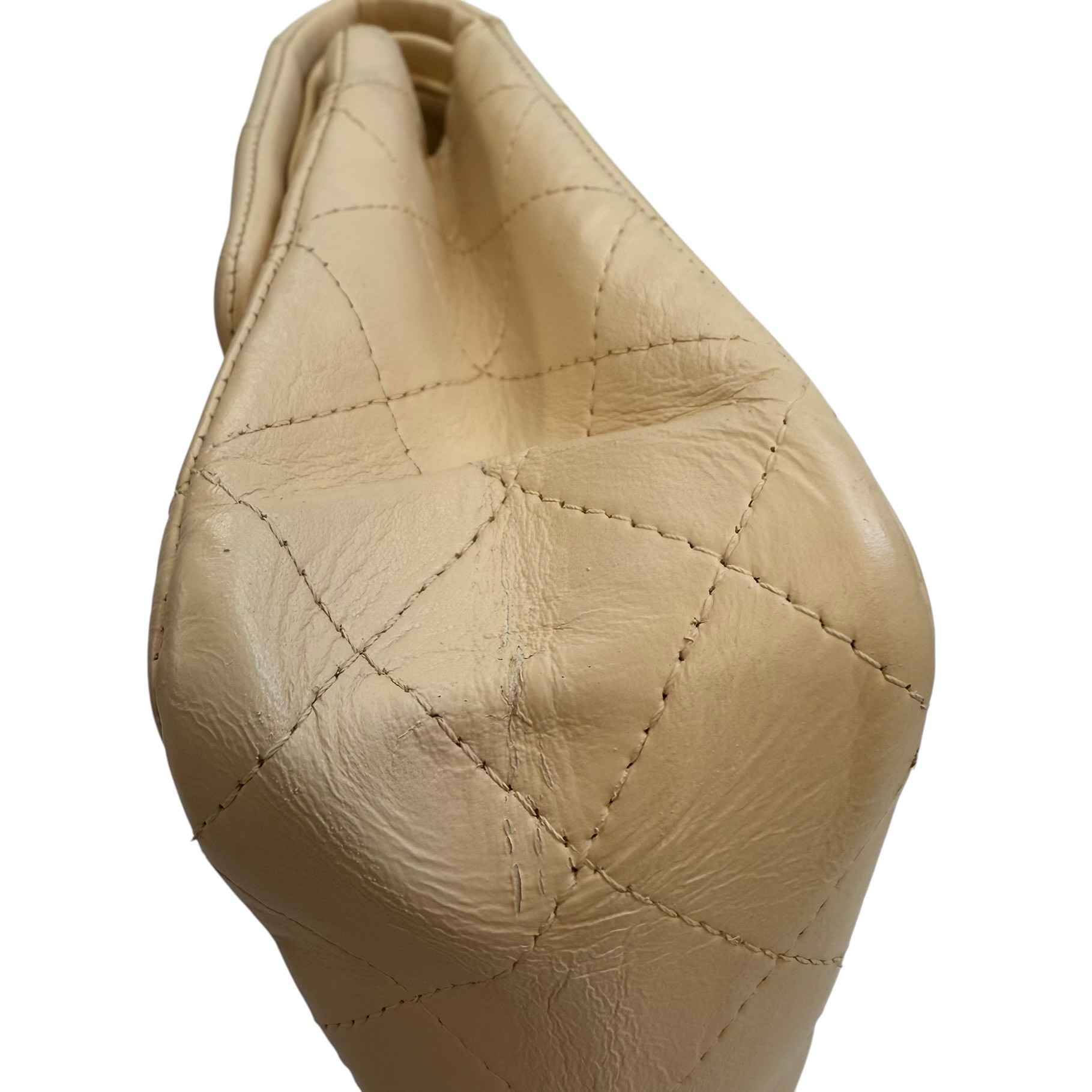 Women's Classic Double Flap Medium Lambskin Handbag Beige