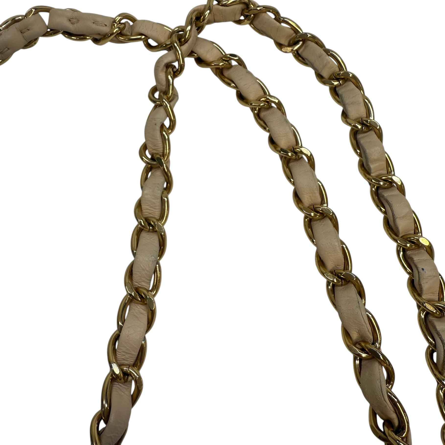 Women's Classic Double Flap Medium Lambskin Handbag Beige