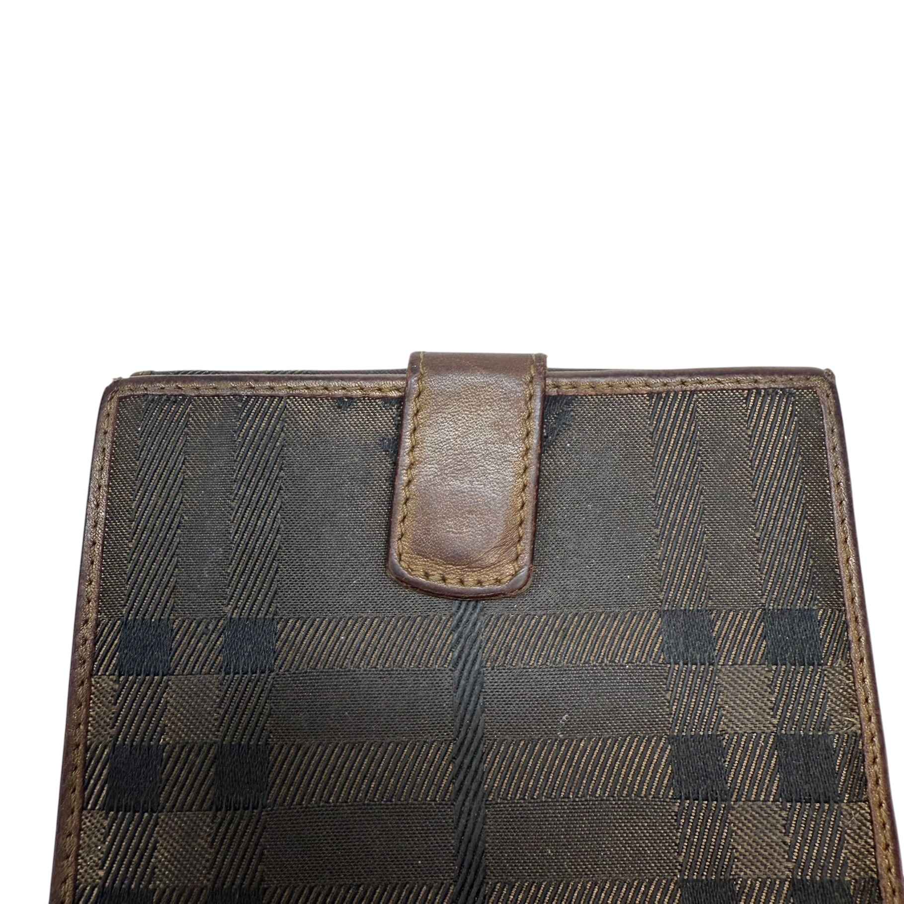 Women's Checkered Wallet Brown