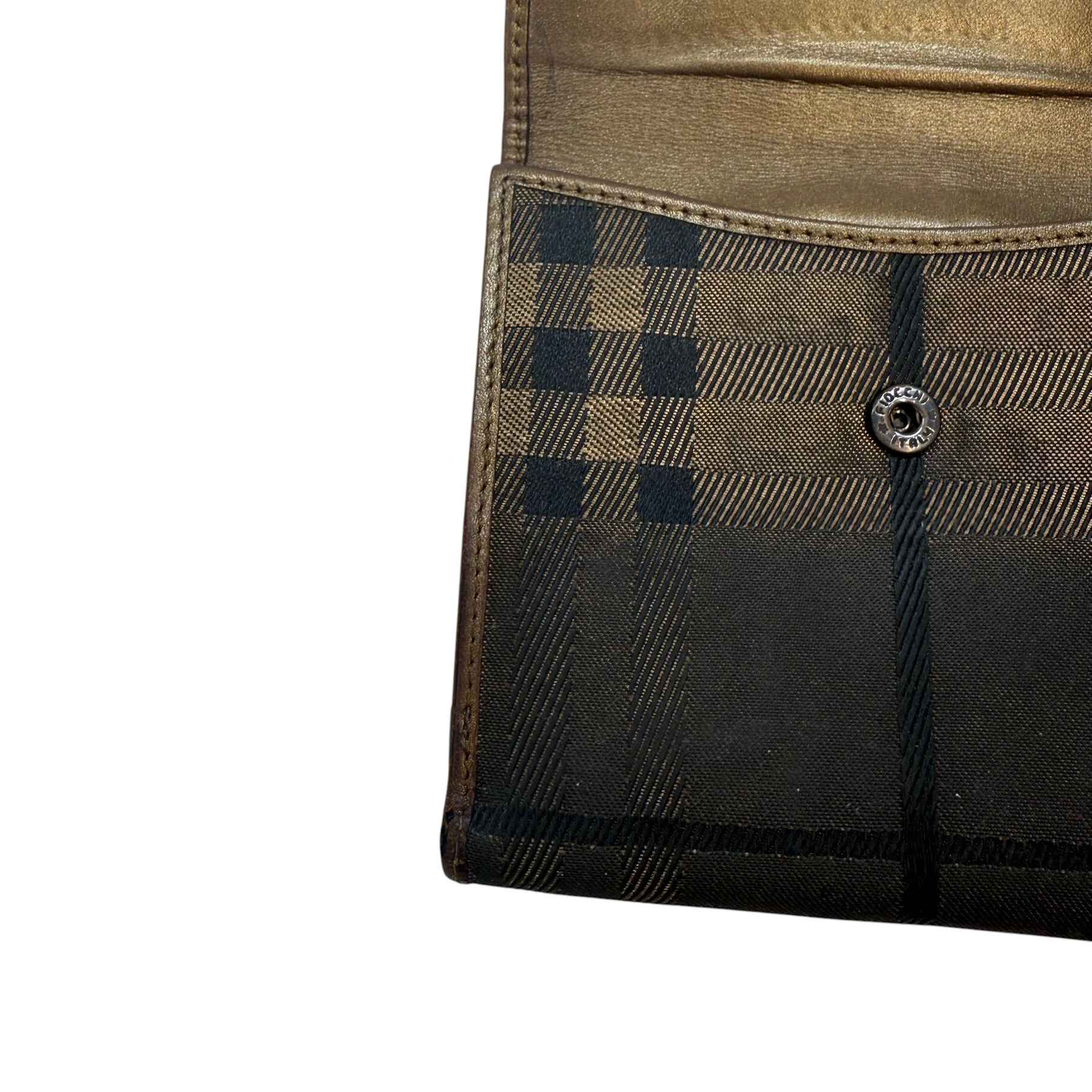 Women's Checkered Wallet Brown