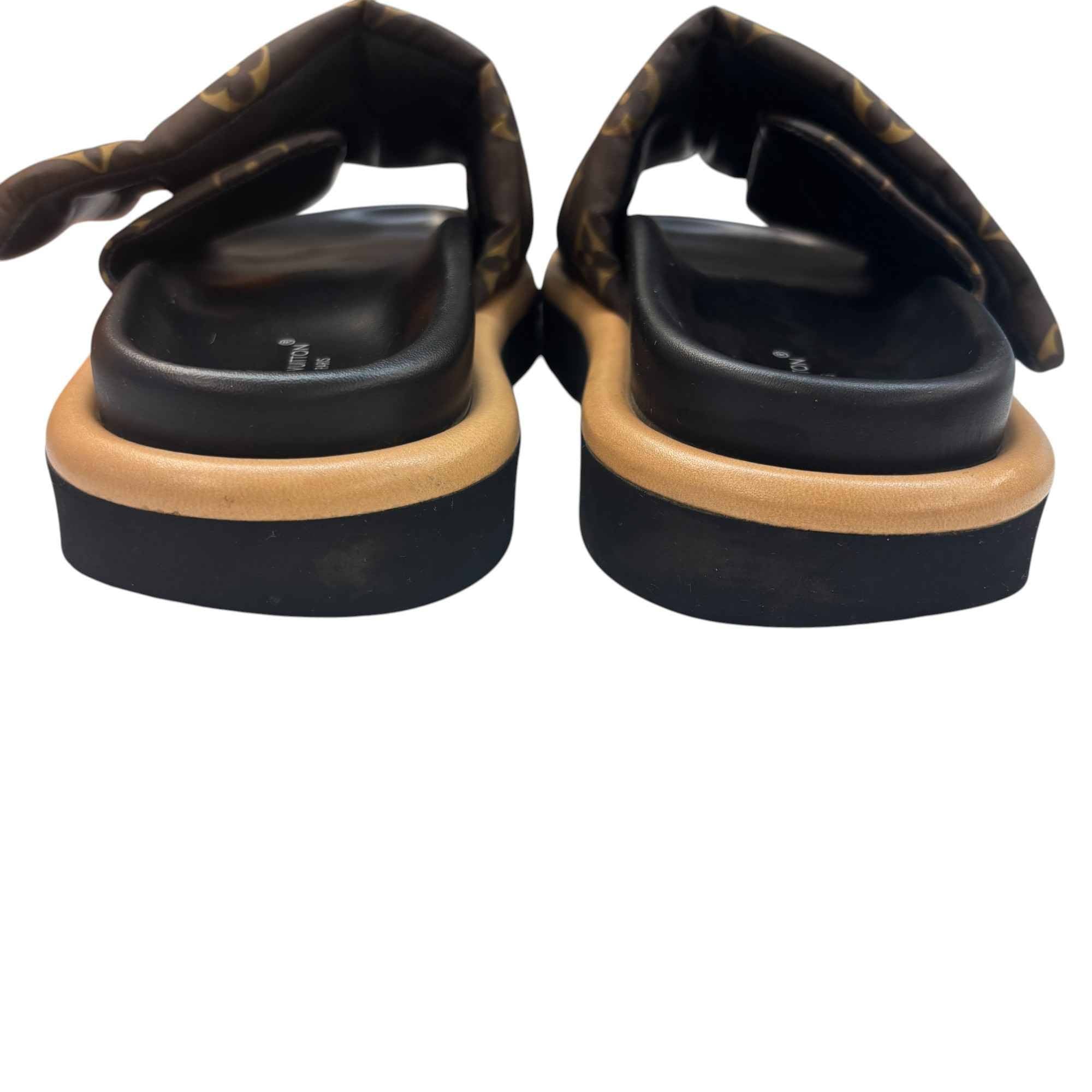 Women's Pool Pillow Flat Comfort Slides Brown Size EU 35 / UK 2