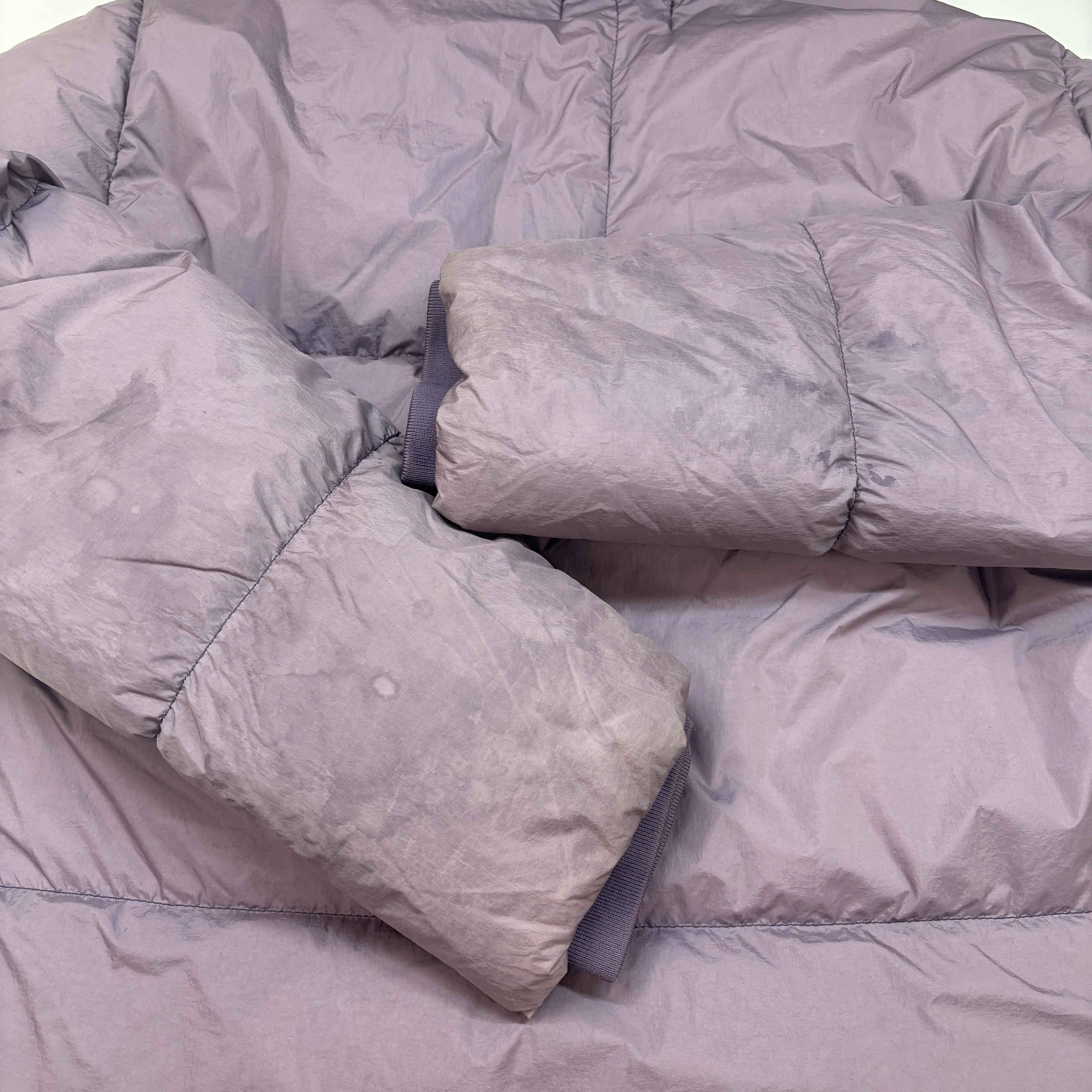 Men's Applique Logo Crinkle Reps Down Jacket Purple Size S