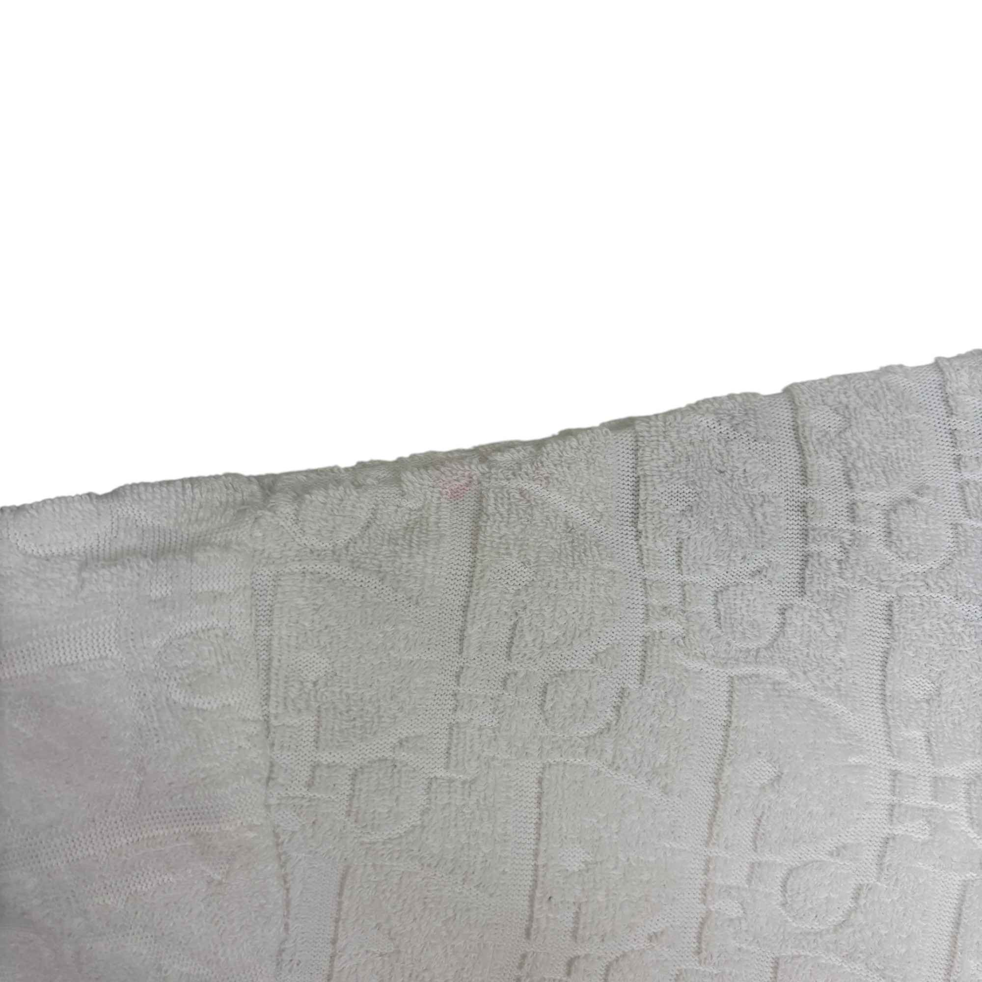 Men's Oblique Towelling Polo Shirt White Size XL