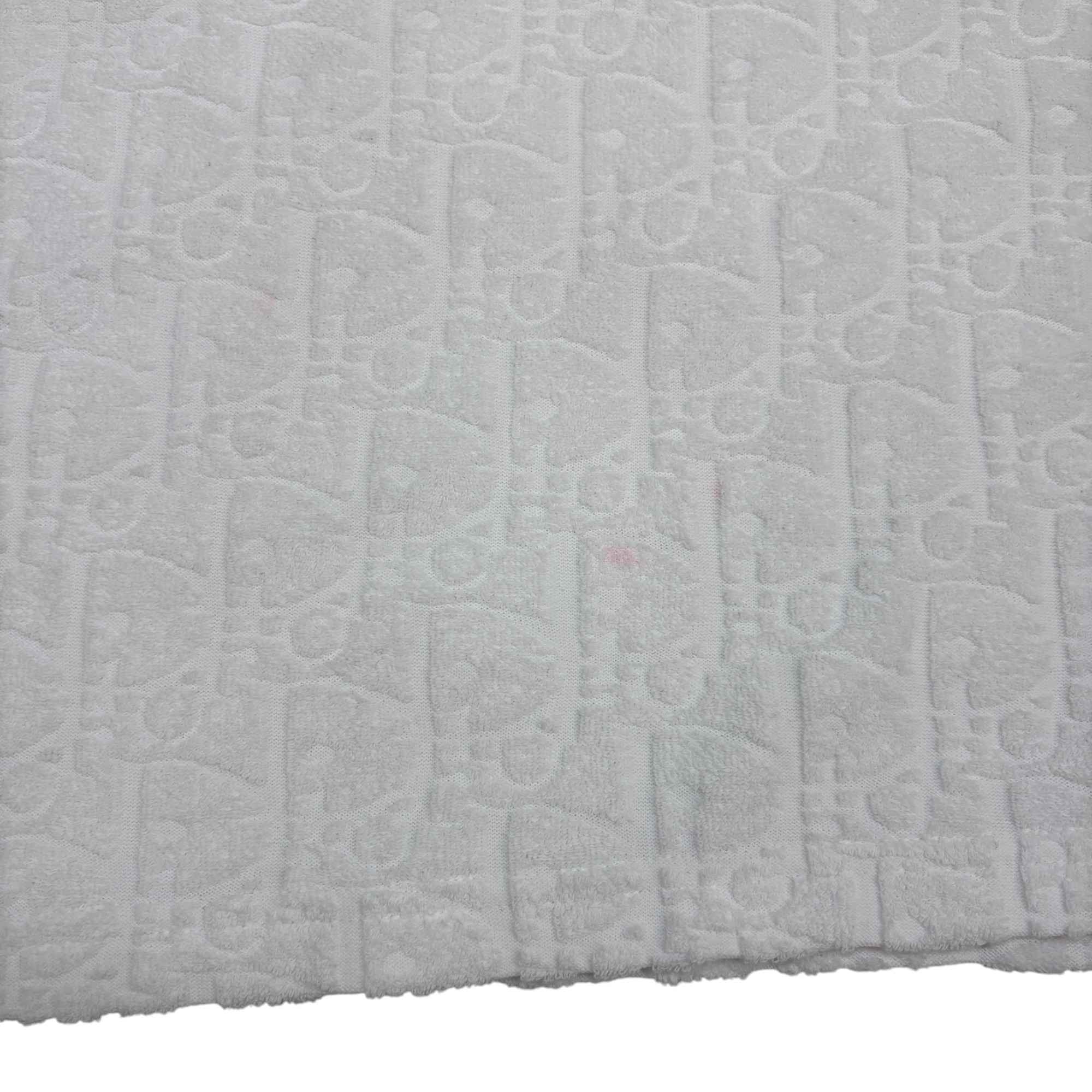 Men's Oblique Towelling Polo Shirt White Size XL