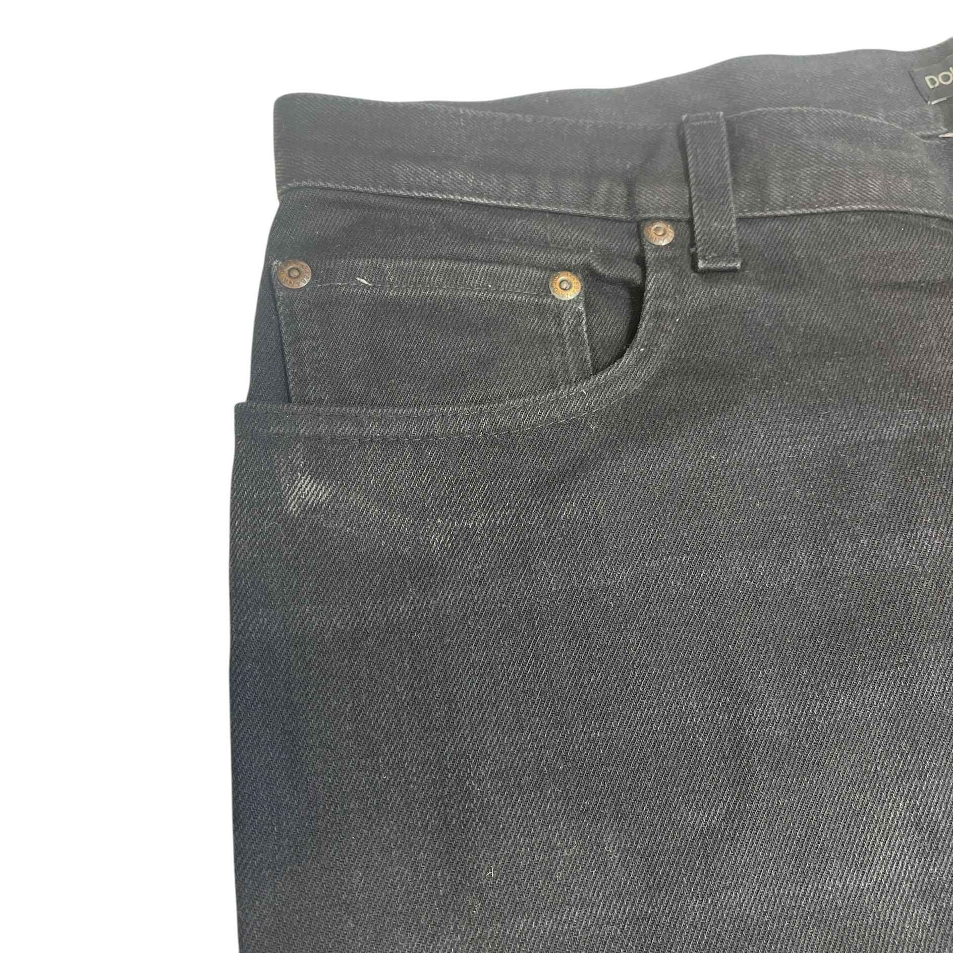 Men's Plaque Logo Jeans Black Size IT 50 / UK 34