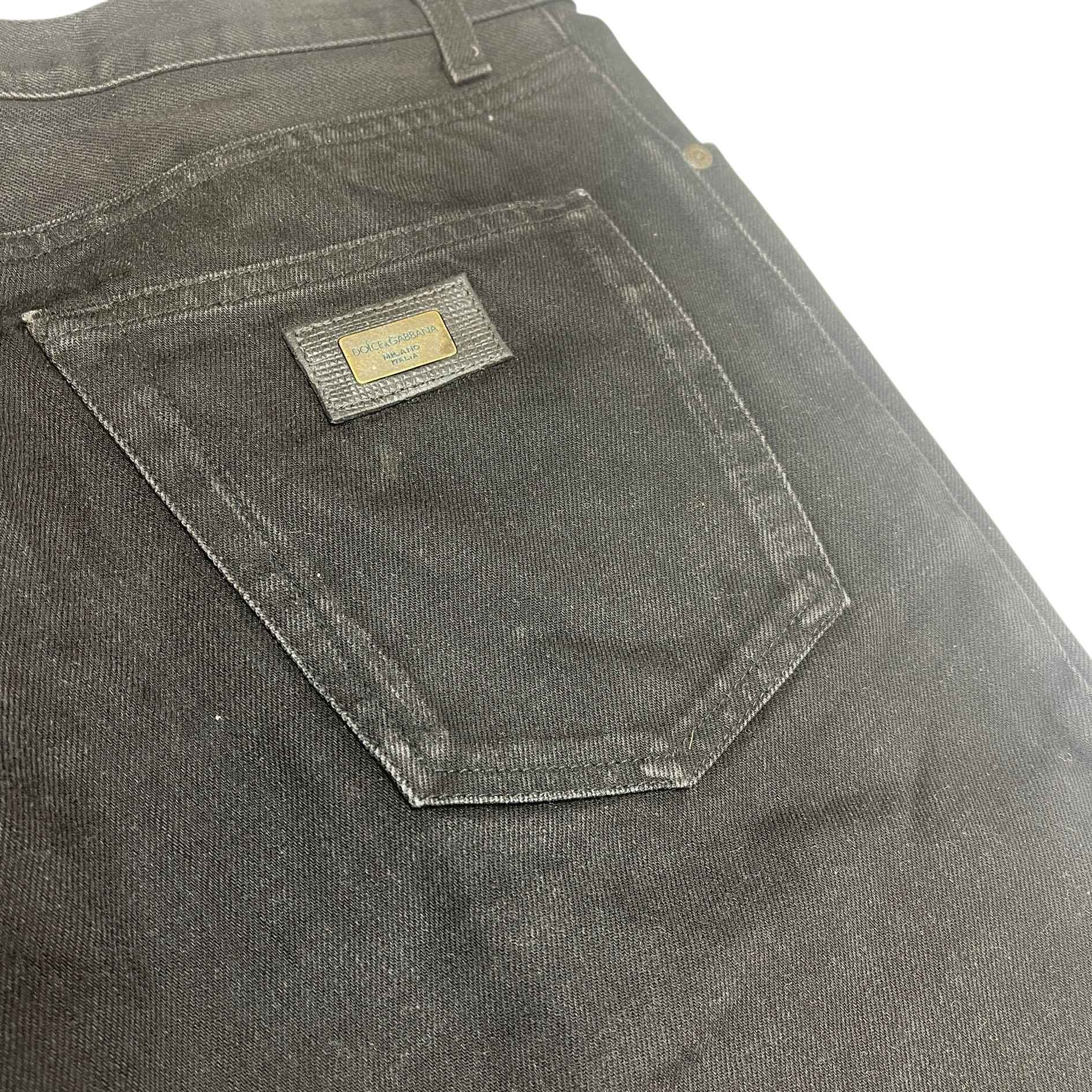 Men's Plaque Logo Jeans Black Size IT 50 / UK 34