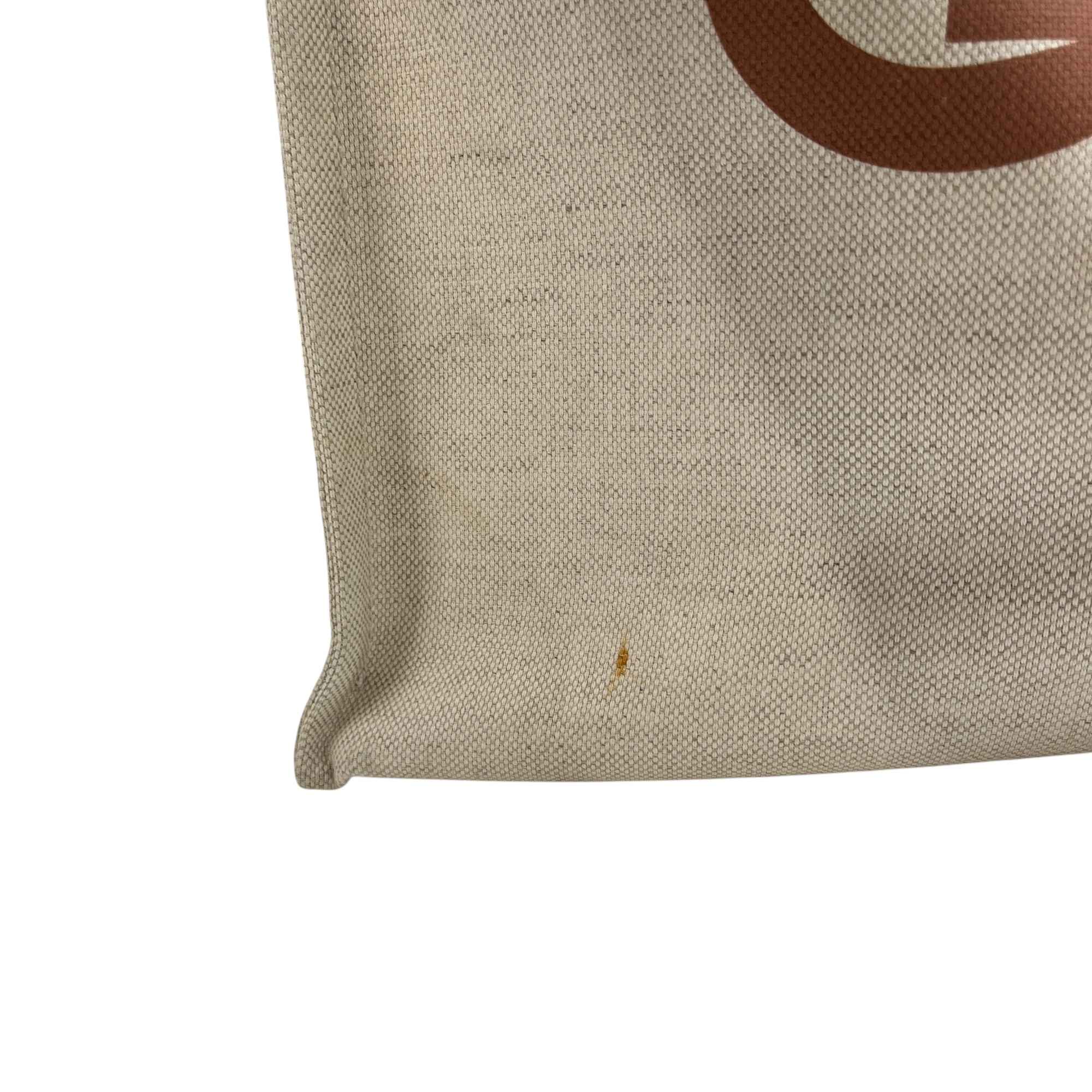 Women's Reversible Logo Print Canvas Handbag Beige