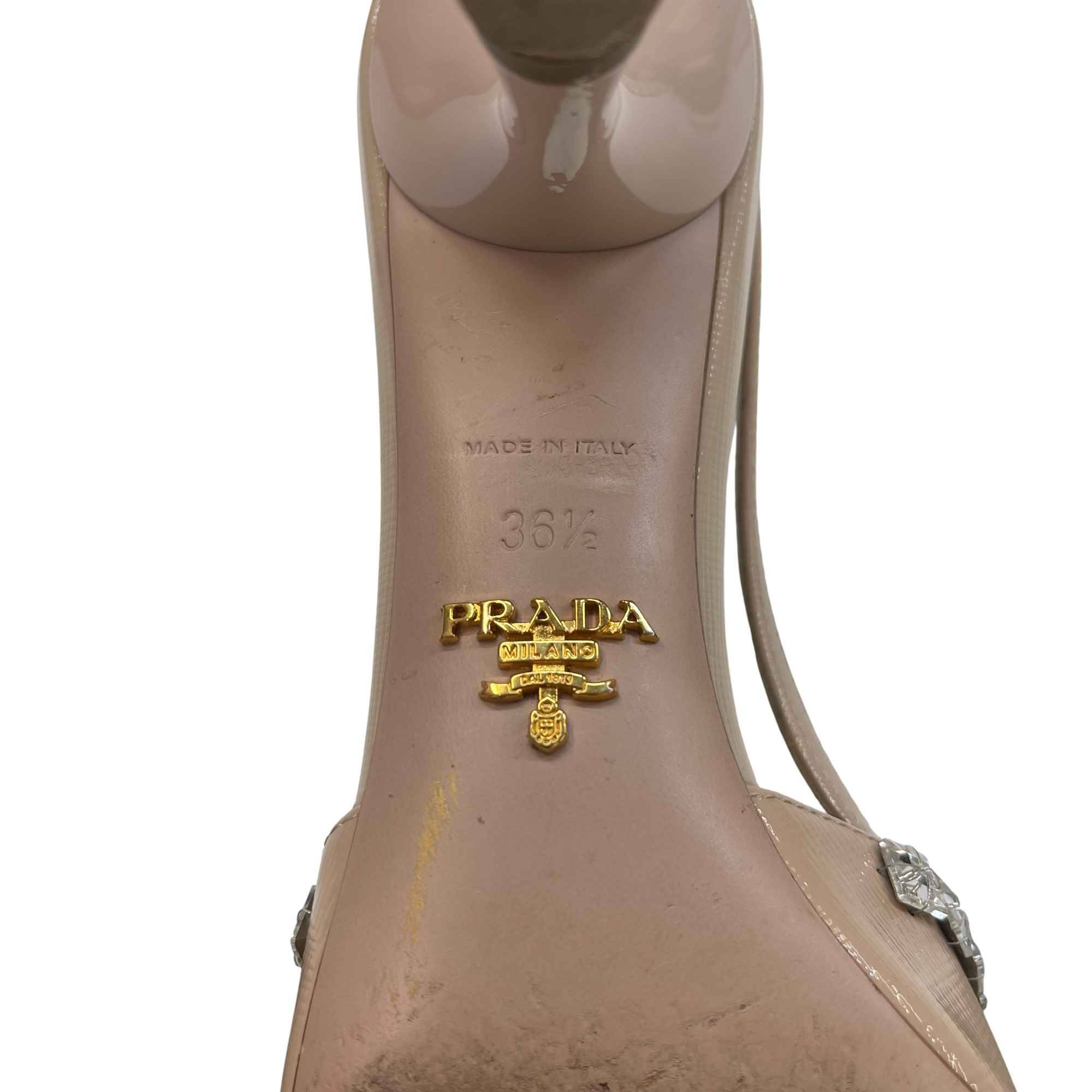 Women's Embellished Sling Back Heels Beige Size EU 36.5 / UK 3.5