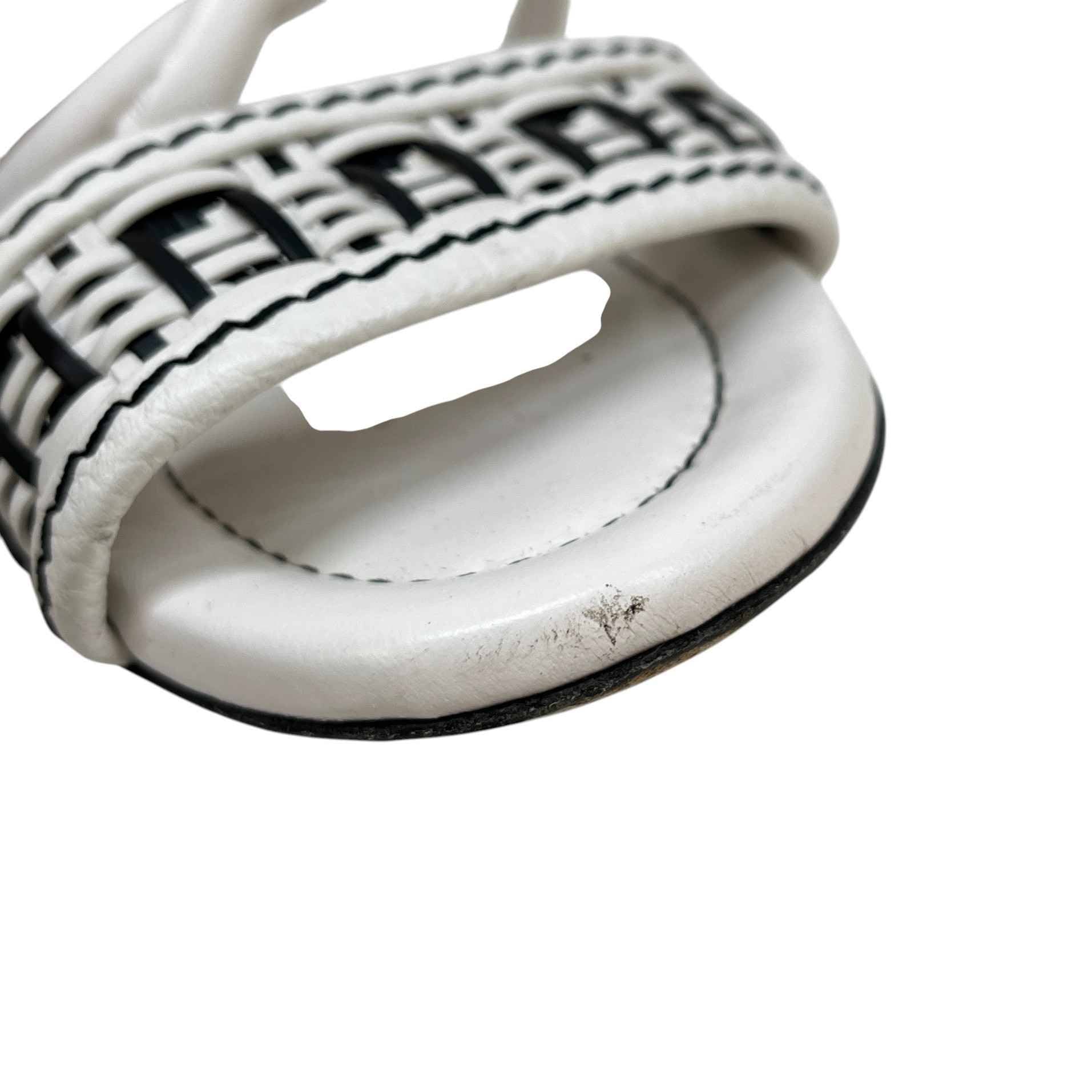 Women's Zucca Ff Logo Slingback Heels White Size EU 37 / UK 4