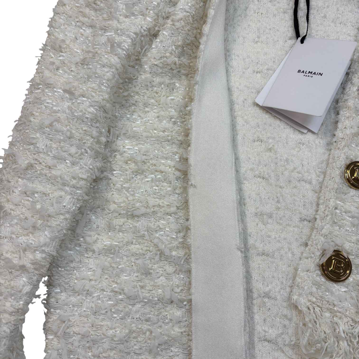 Women's Edge-To-Edge Tweed Fr 42 / Uk 14 Jacket White Size XL