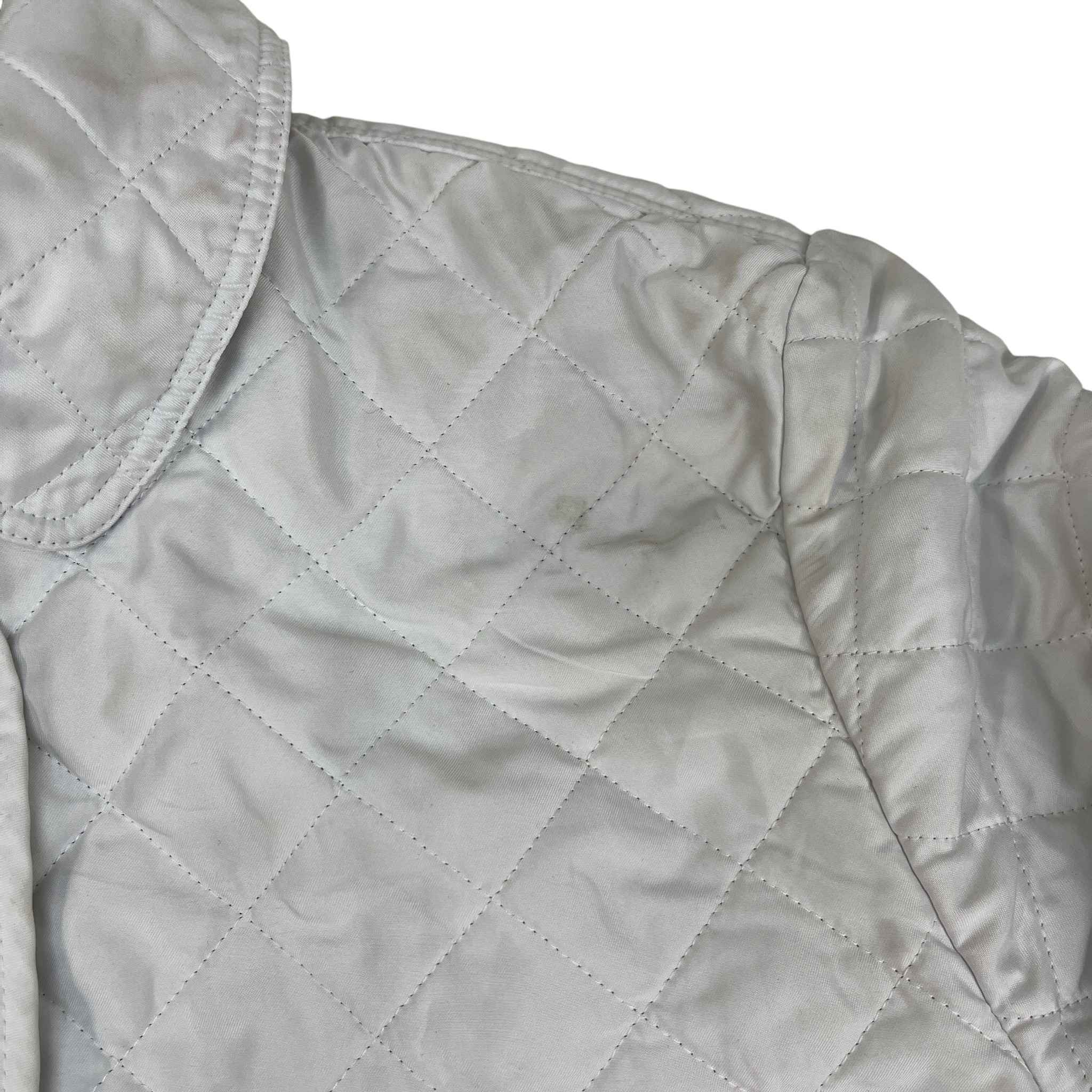 Women's Quilted Nova Check Down Jacket White Size L