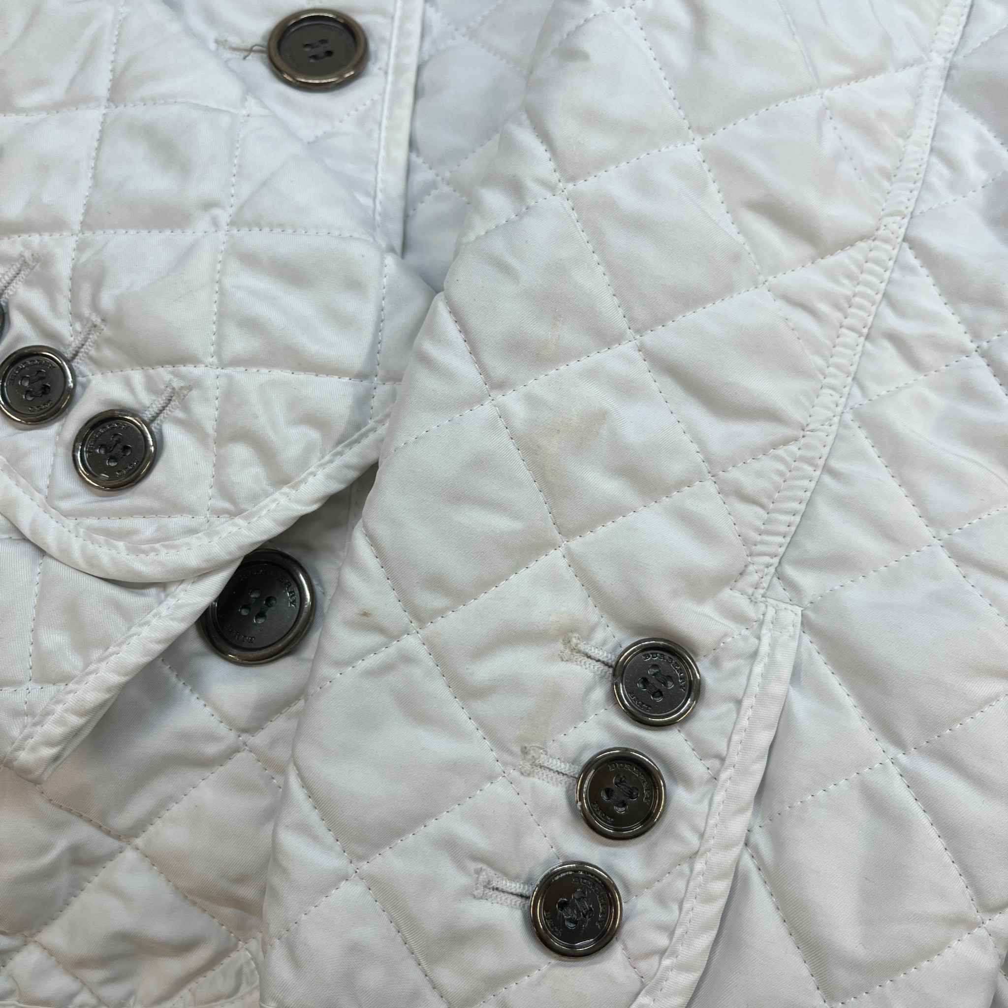 Women's Quilted Nova Check Down Jacket White Size L